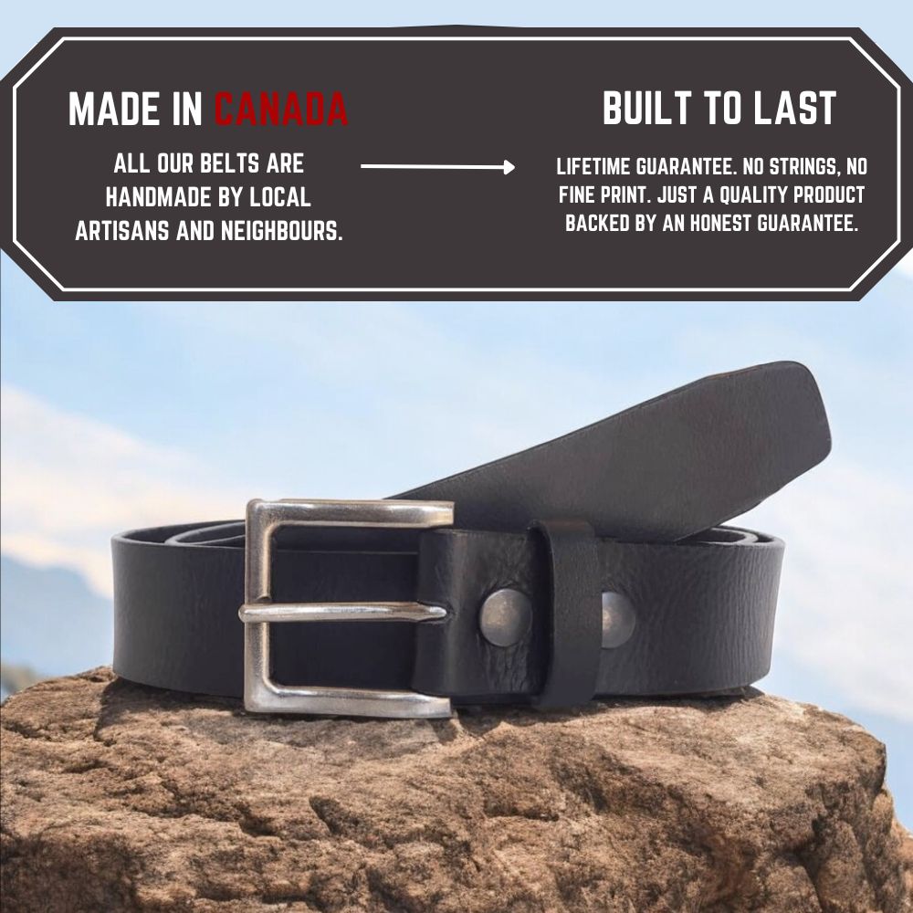 Ceinture The Long Haul - Ceinture classique noire 100% cuir véritable  6