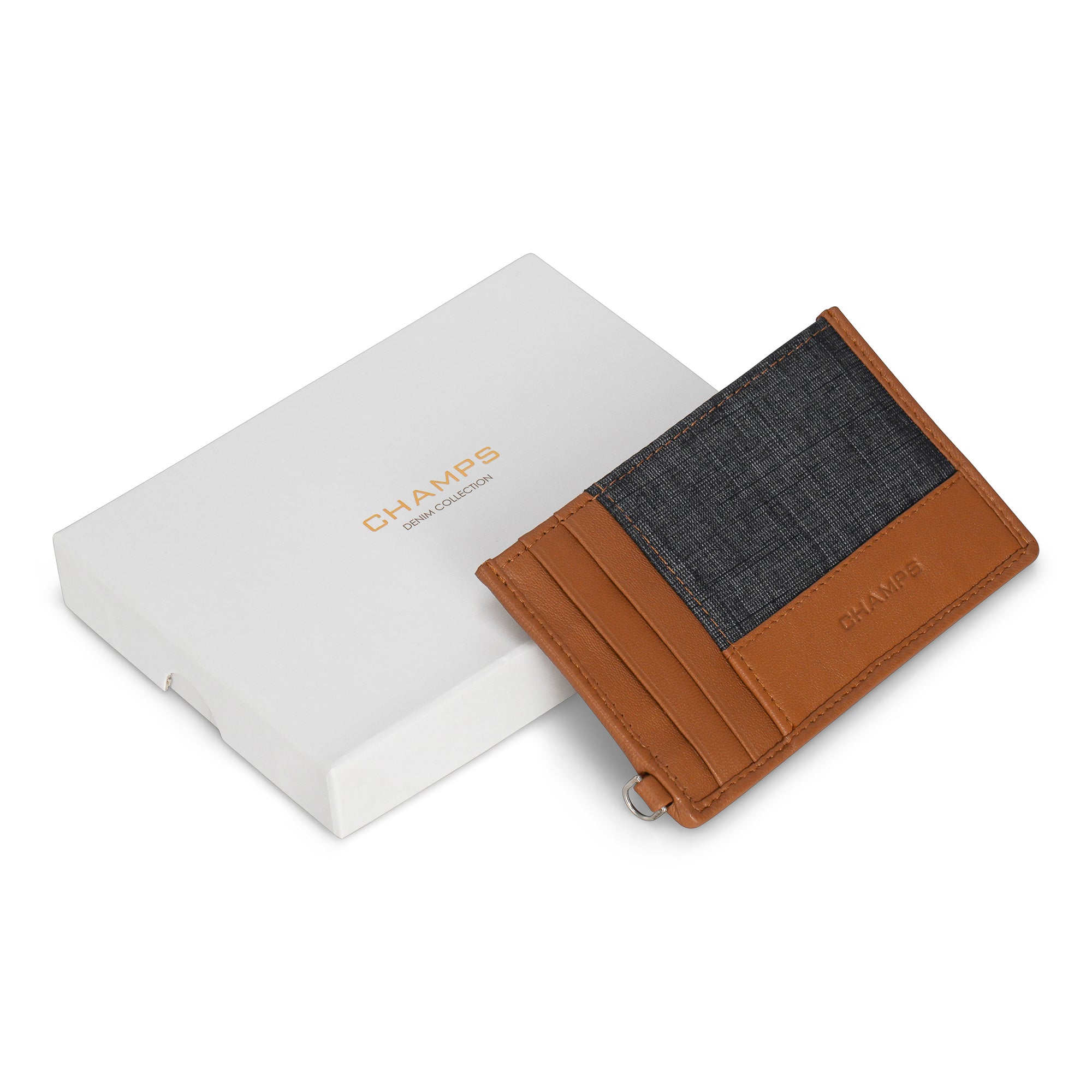 Denim / Leather Slim Cardholder 4