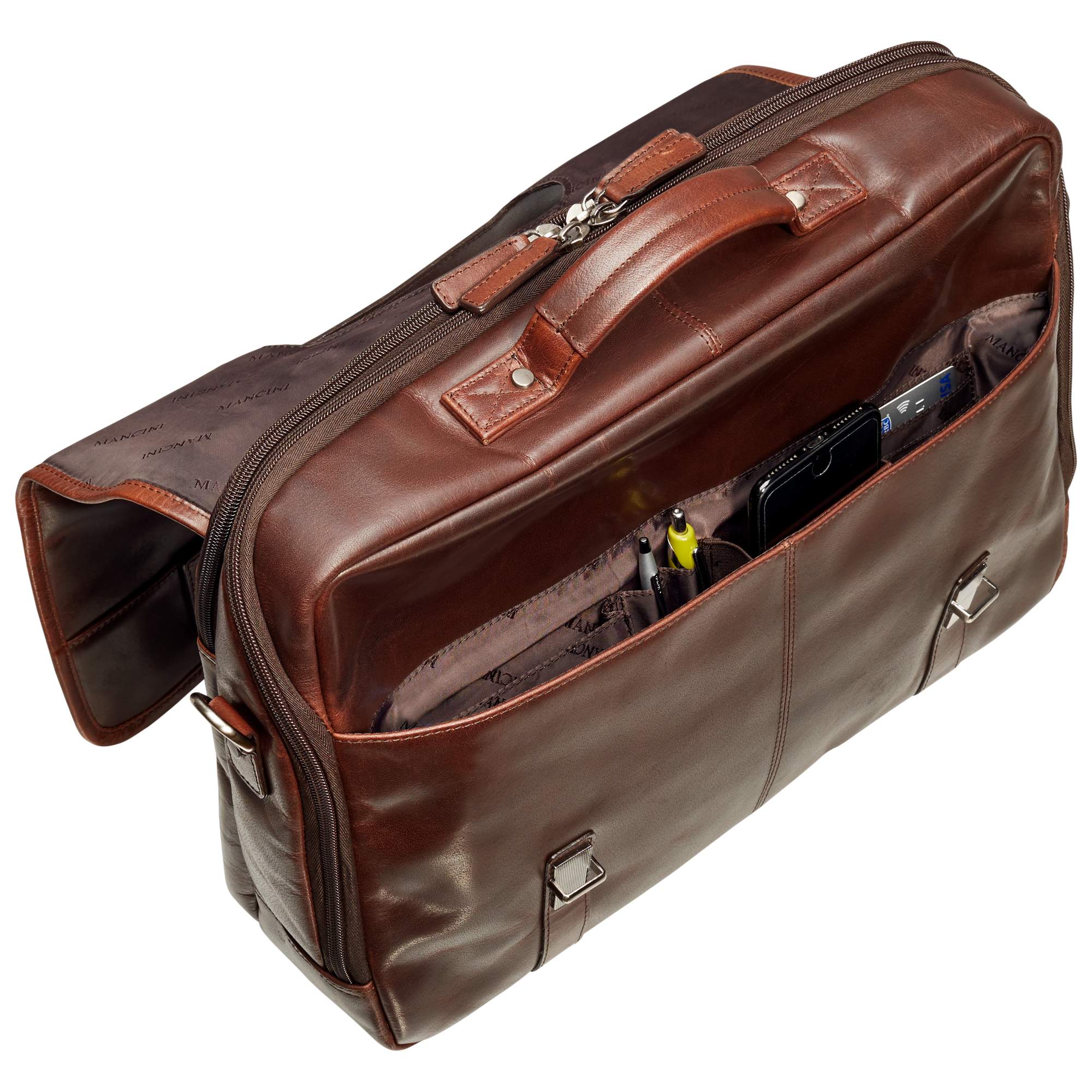 Mancini Buffalo Double Compartment Briefcase (2010's Edition) 10