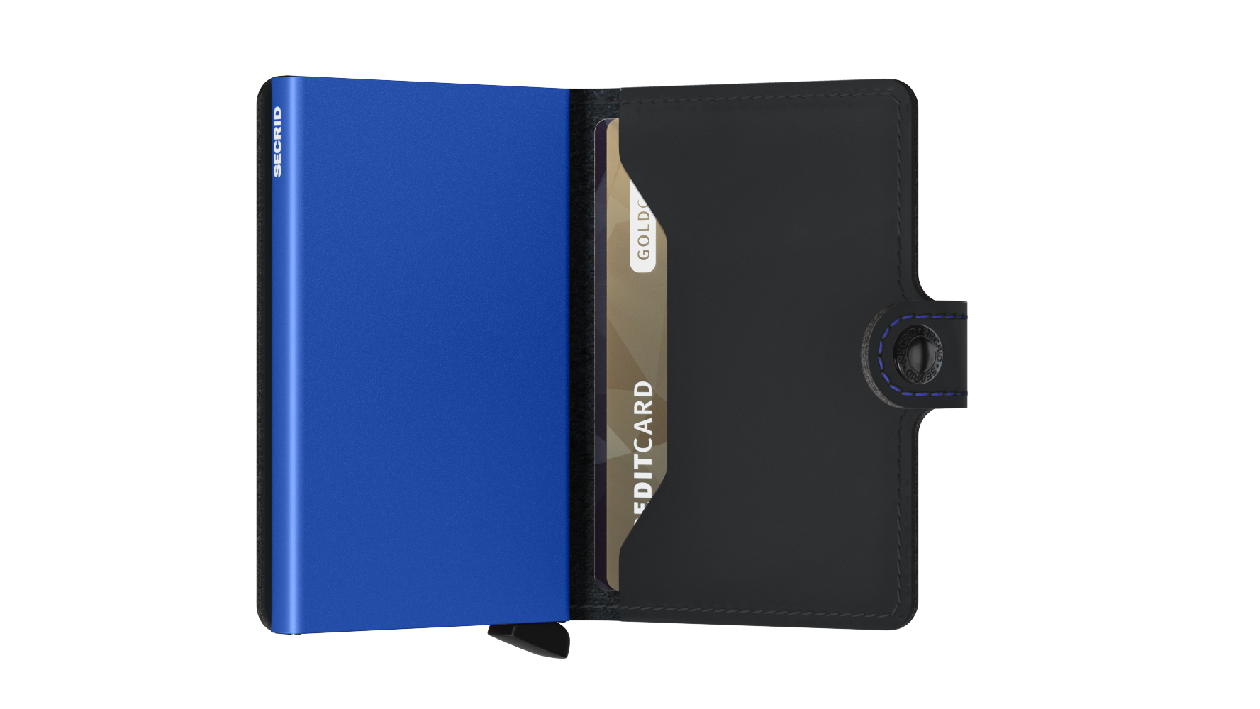 Secrid Miniwallet Matte - Black & Blue 3