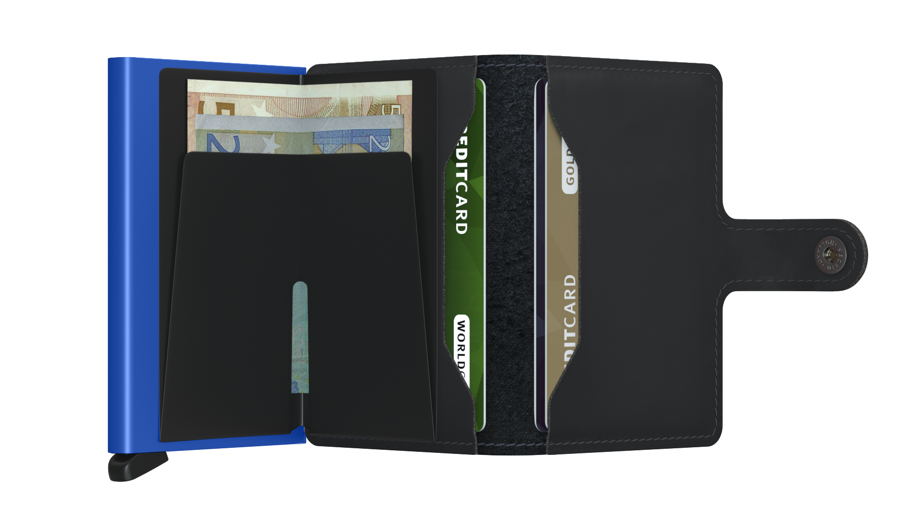Secrid Miniwallet Matte - Black & Blue 4