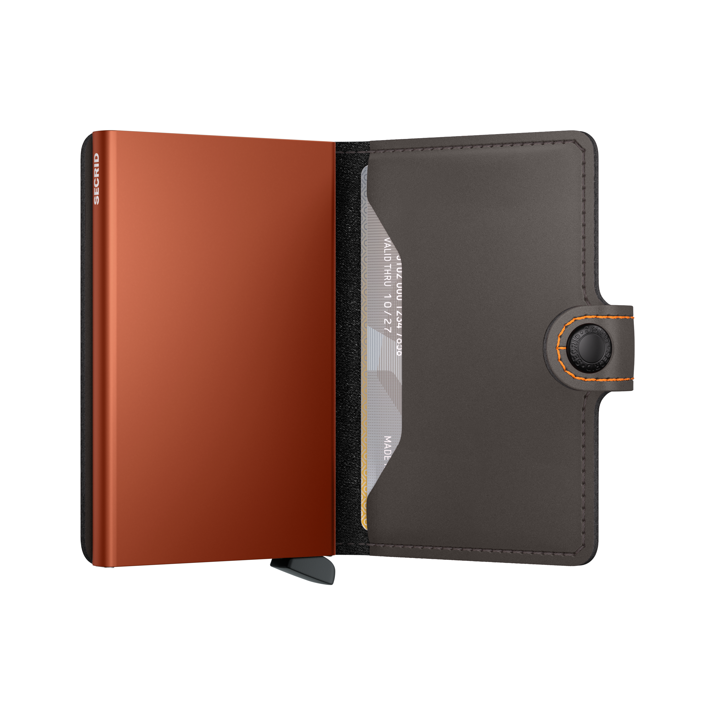 Secrid Miniwallet Matte - Truffle & Orange 3