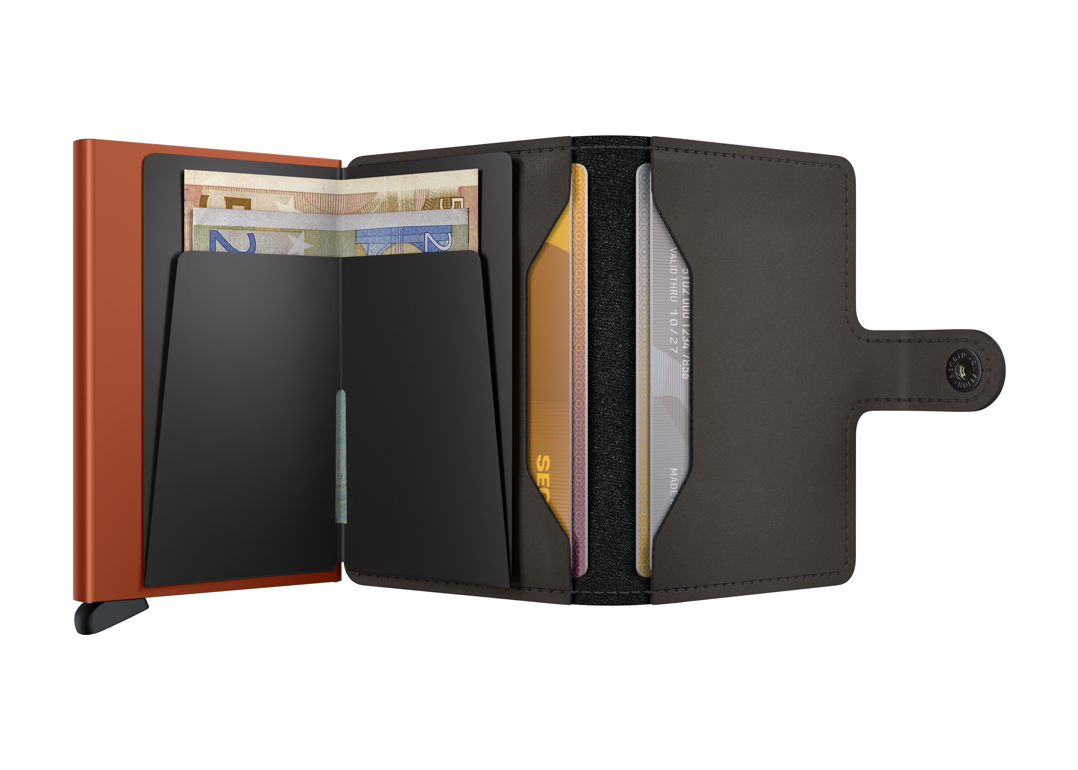 Secrid Miniwallet Matte - Truffle & Orange 4