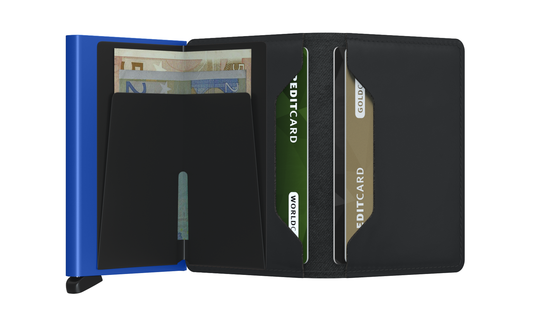Secrid Slimwallet Matte - Black & Blue 3