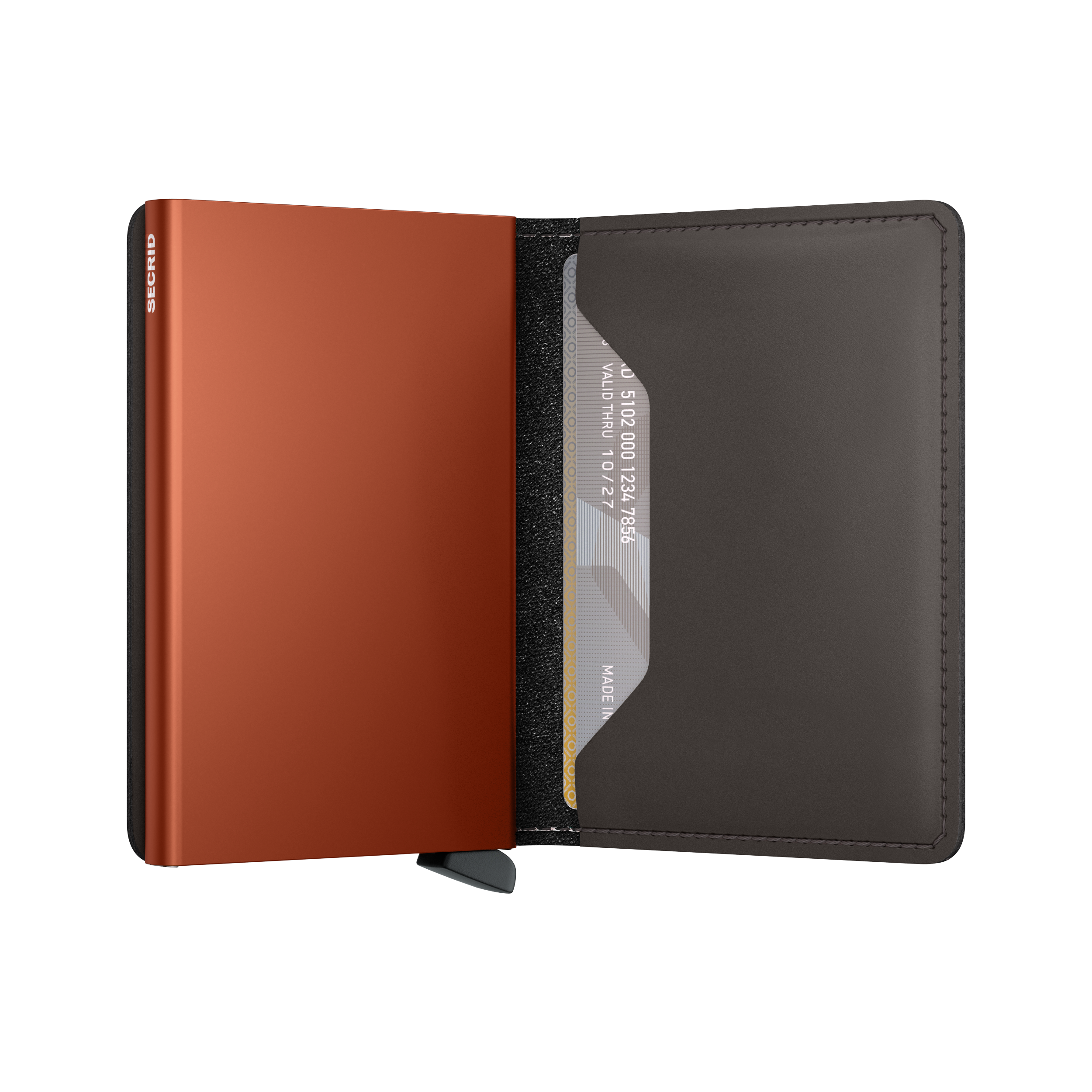 Secrid Slimwallet Matte - Truffle & Orange 4