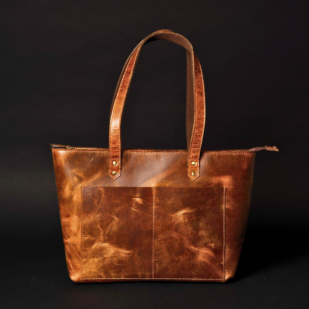 Classic Cognac Leather Tote Bag 1