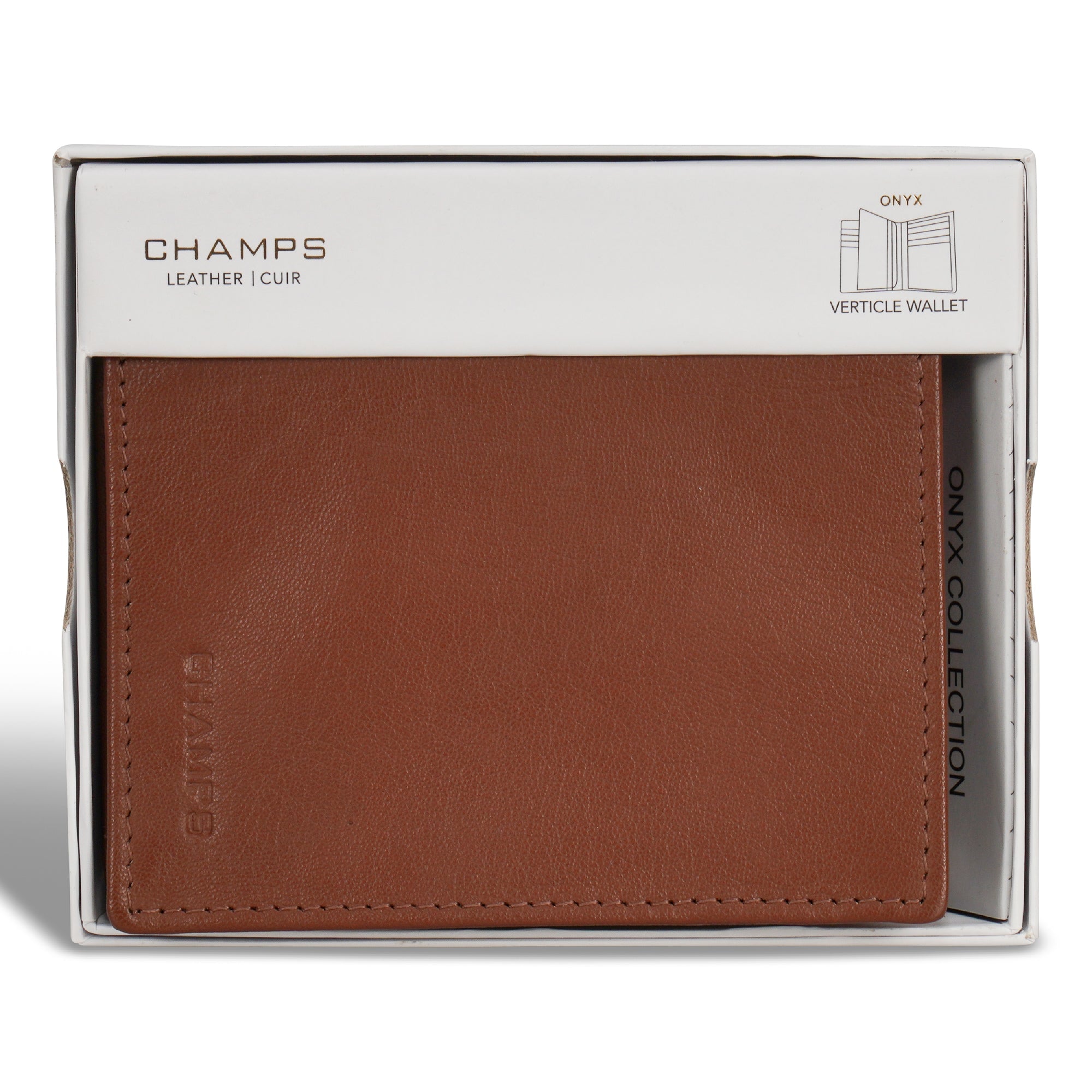 Onyx / Leather Vertical Wallet 12