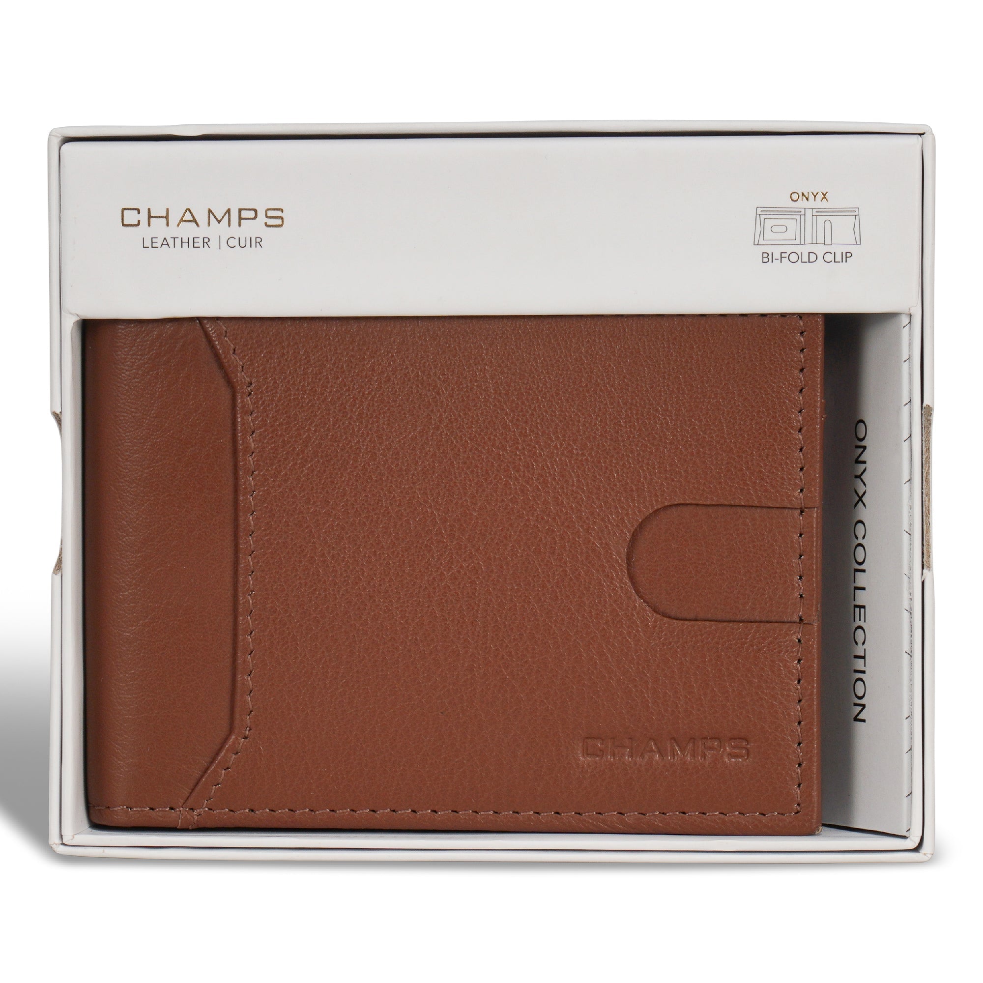 Onyx / Leather Bi-Fold Clip Wallet 10