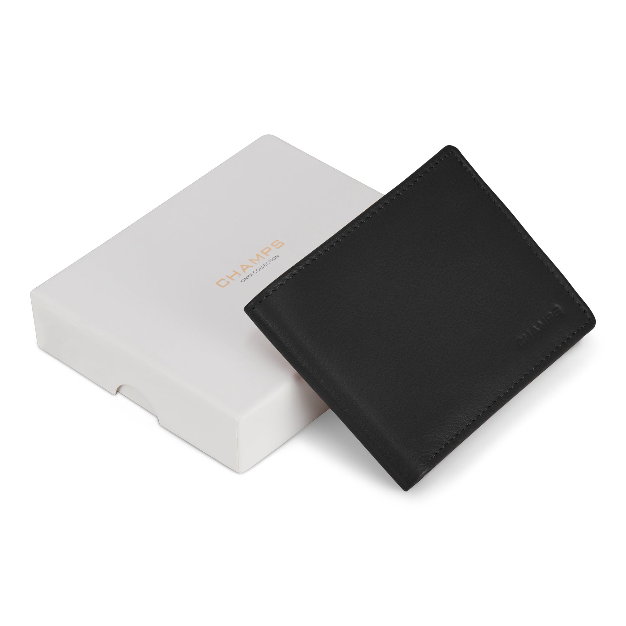 Onyx / Leather Zip Bi-Fold Wallet 4