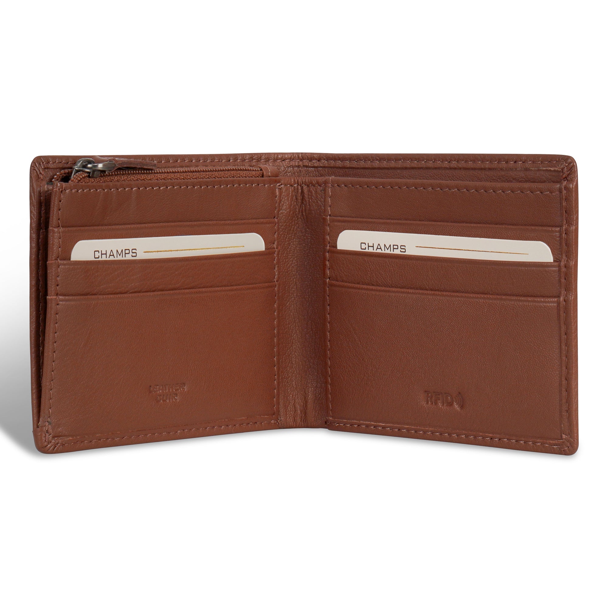 Onyx / Leather Zip Bi-Fold Wallet 8