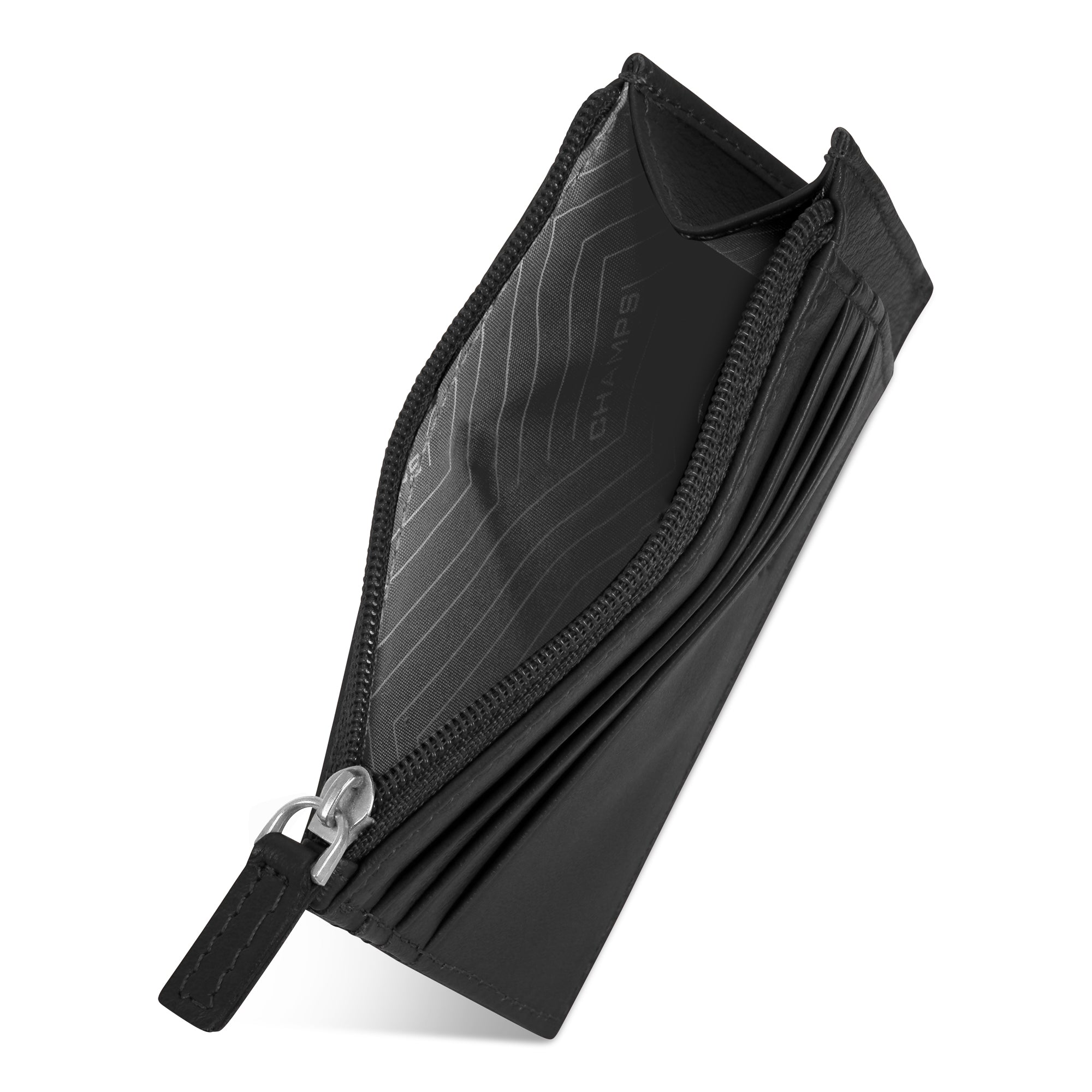 Onyx / Leather Zip Card Case 3
