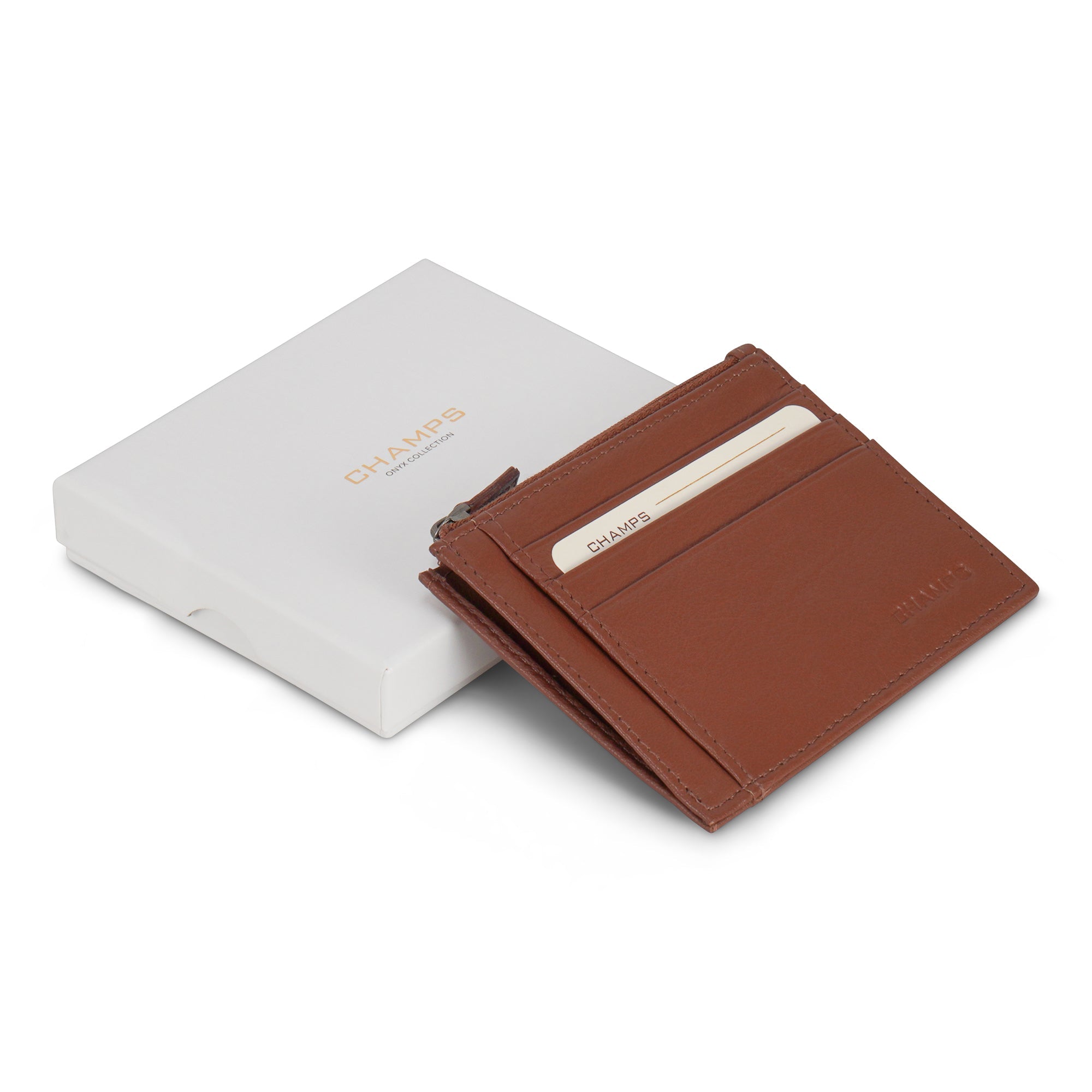 Onyx / Leather Zip Card Case 9