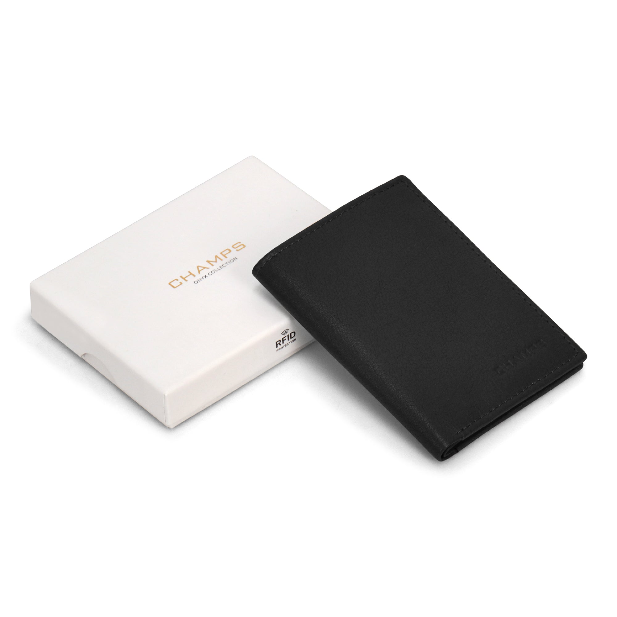 Onyx / Leather Vertical Slim Wallet 4