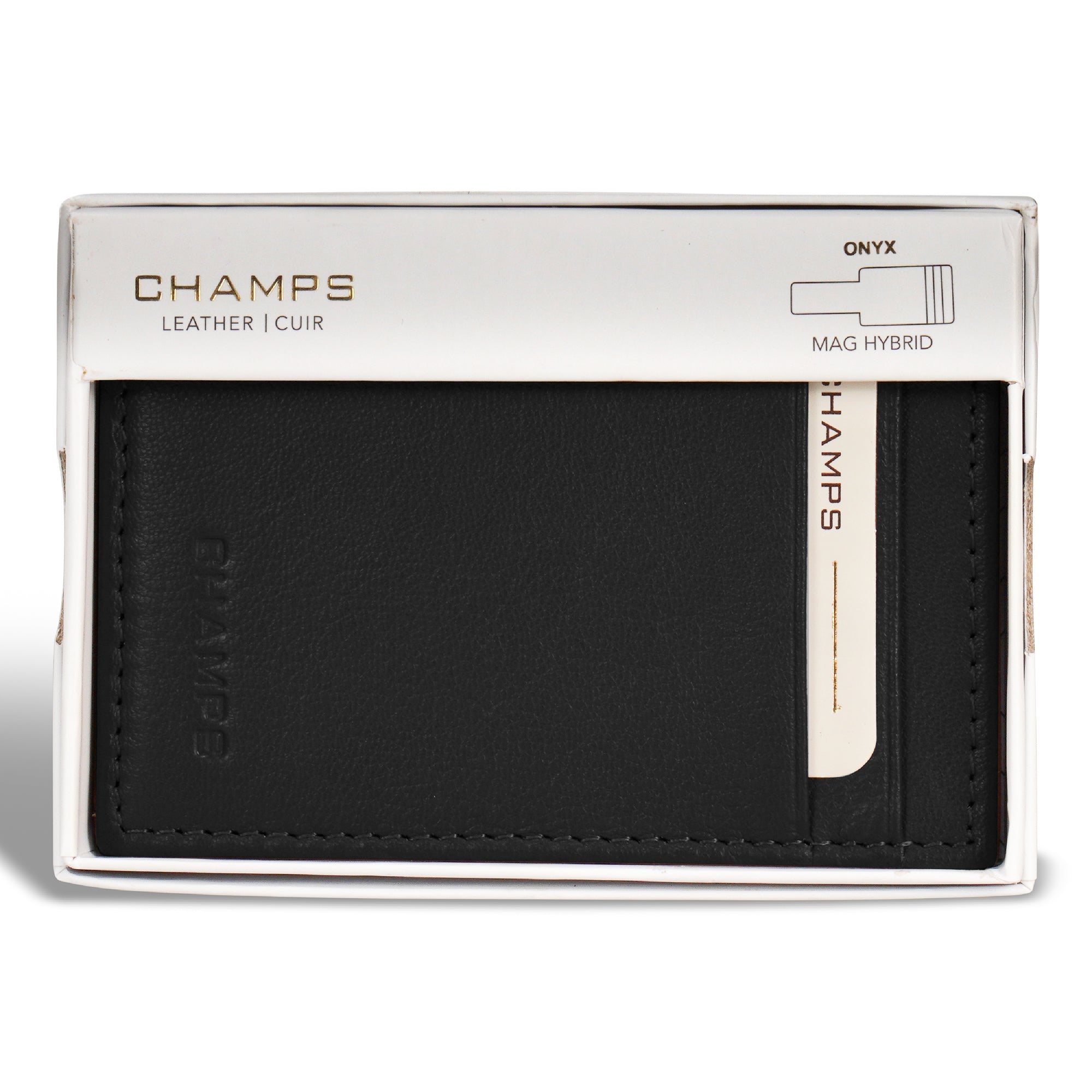 Onyx / Leather Mag Hybrid Card Holder 6
