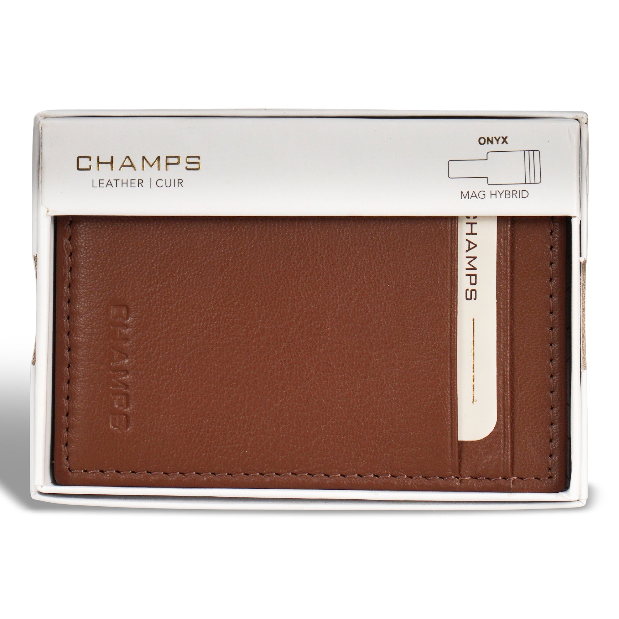 Onyx / Leather Mag Hybrid Card Holder 12