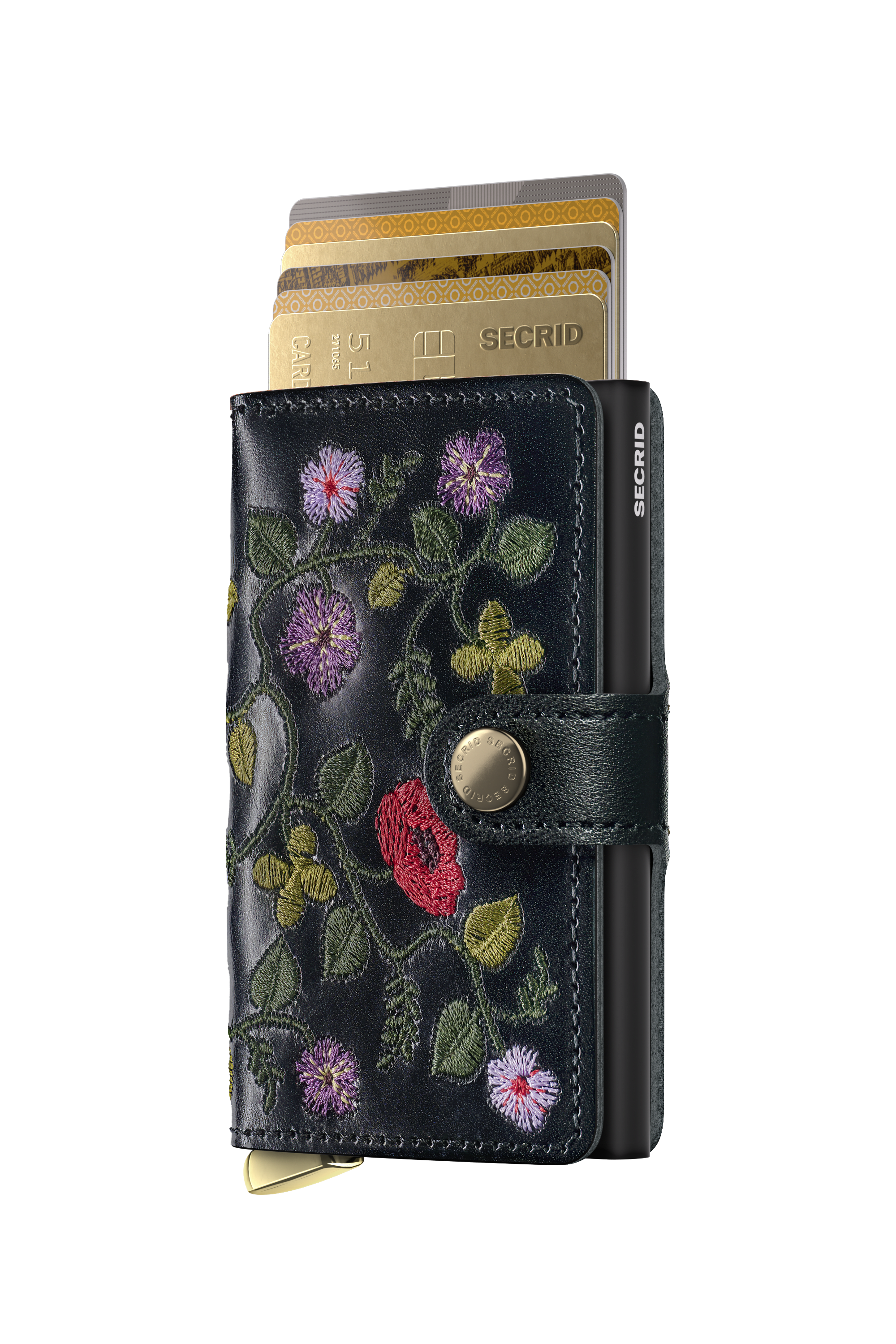Secrid Miniwallet+ Stitch Floral - Black+ 2