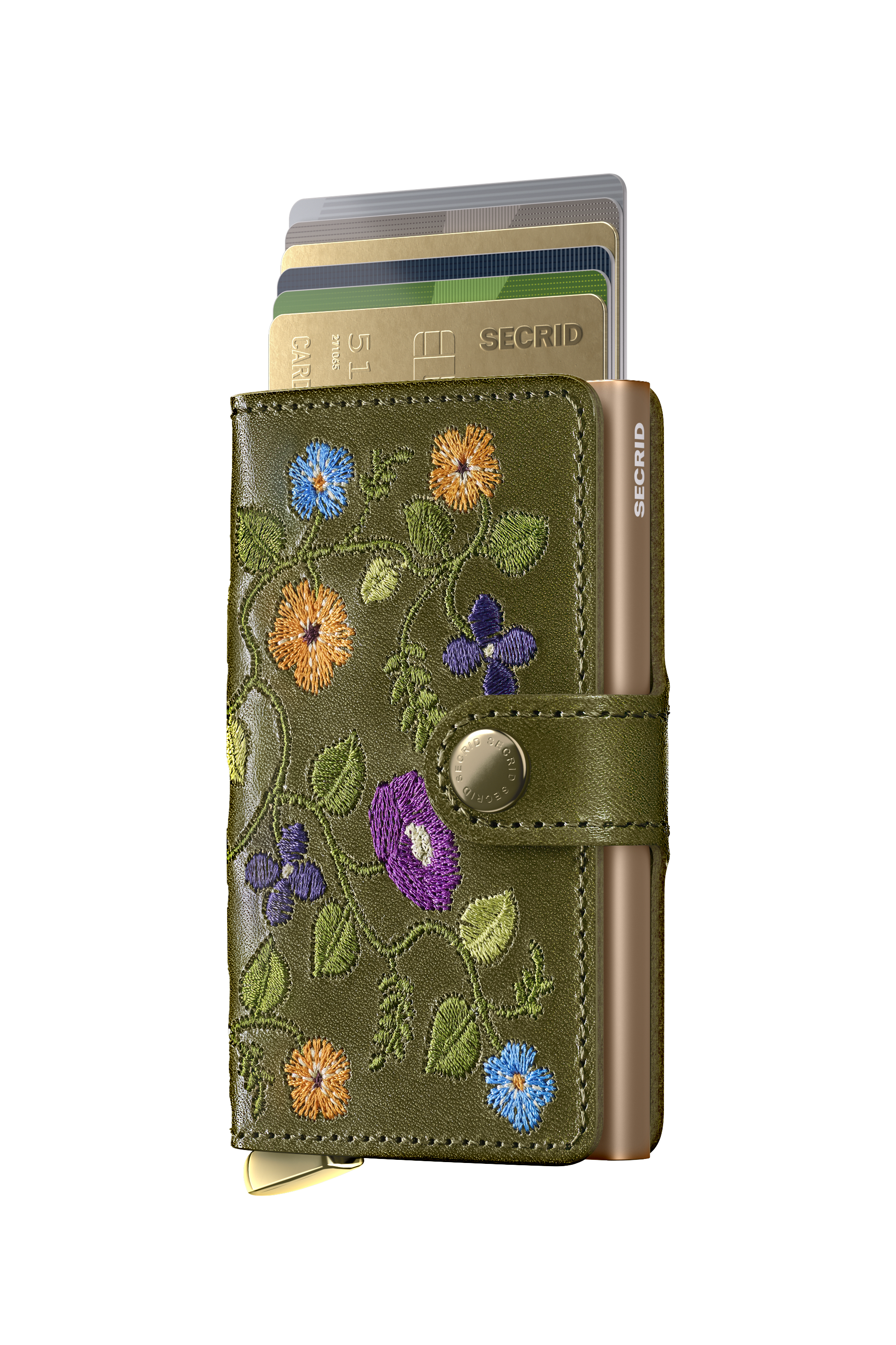 Secrid Miniwallet+ Stitch Floral - Olive+ 2