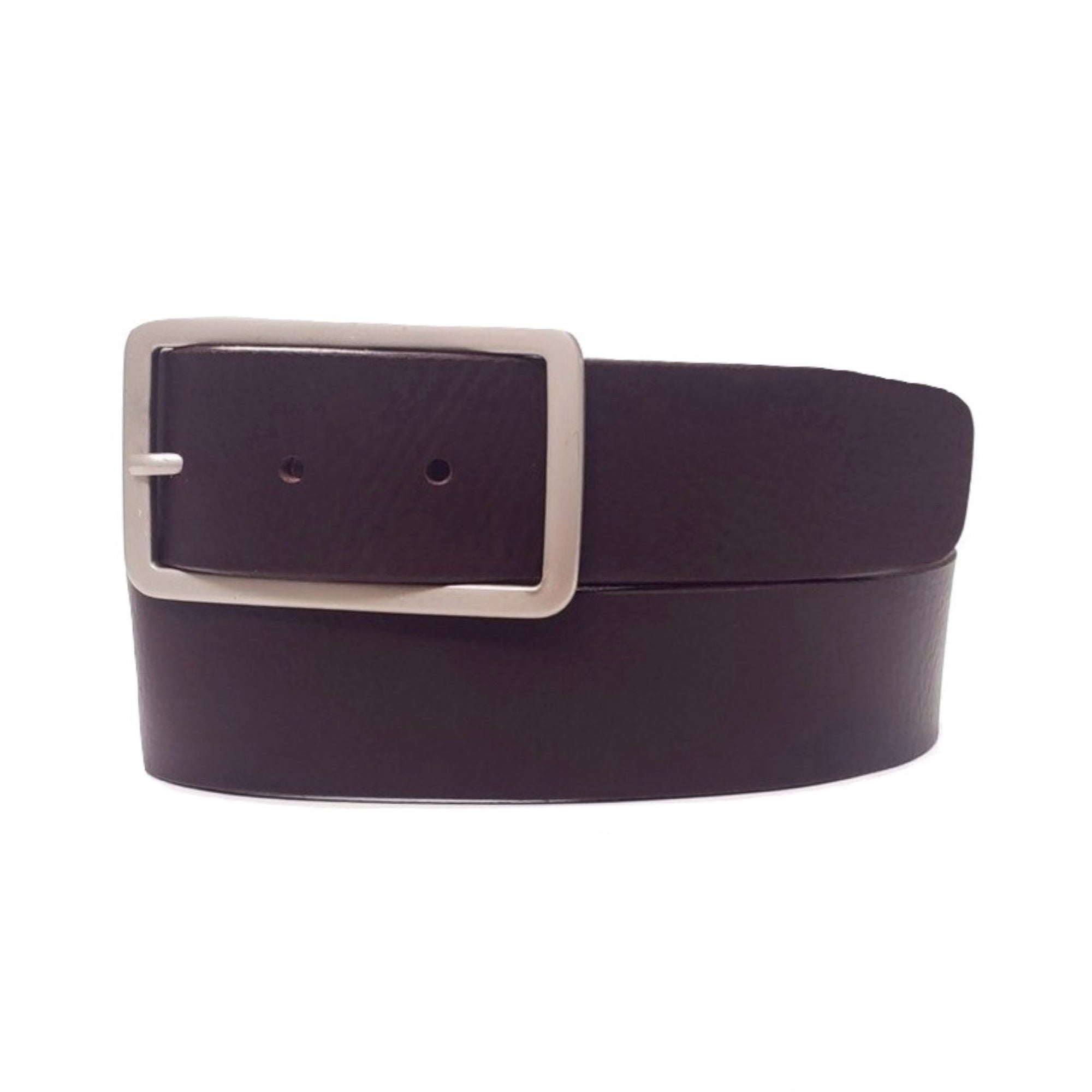 Ceinture Lucille en cuir noir avec boucle rectangulaire - Fabriquée au Canada  5