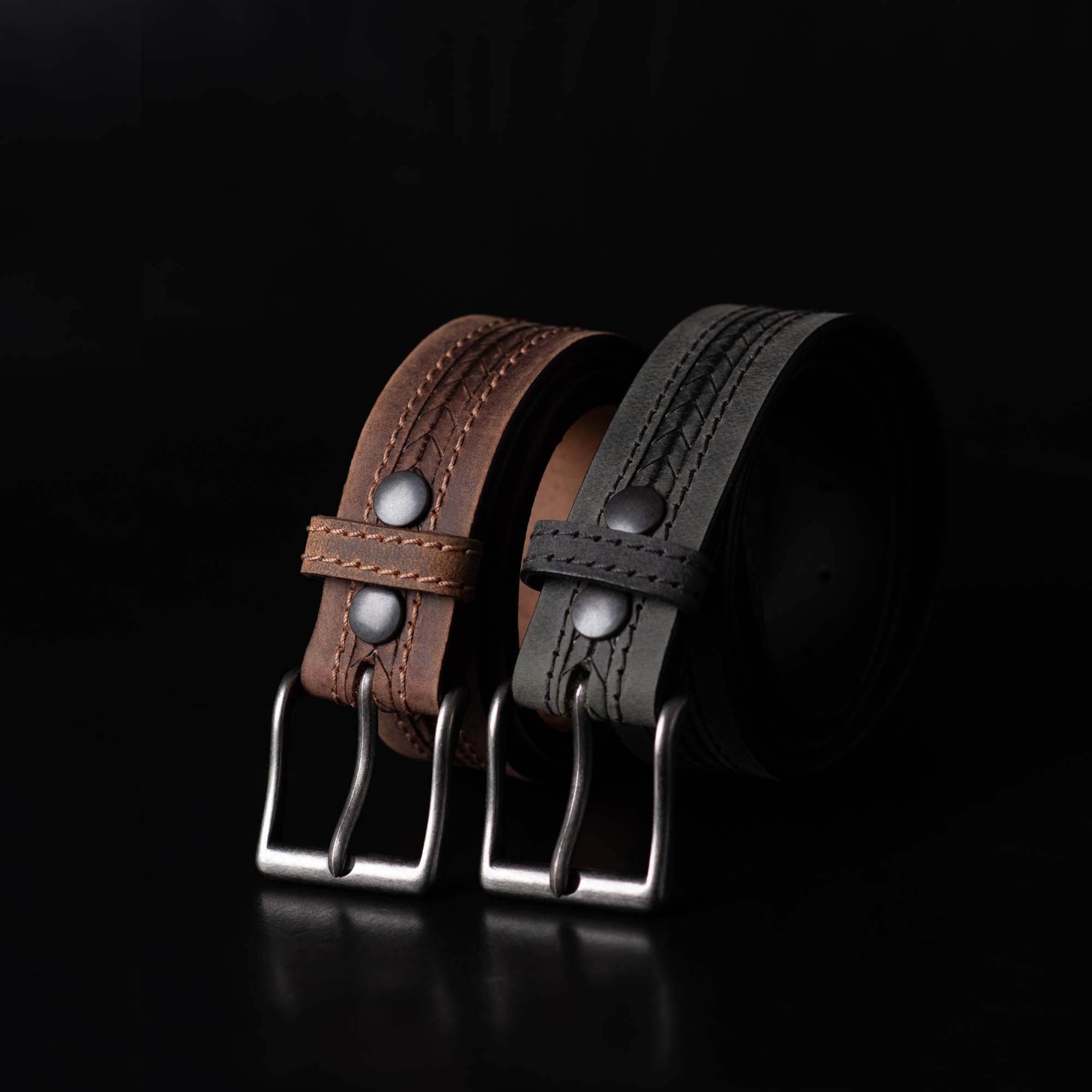 Ceinture Purpose Belt - Ceinture en cuir véritable à motif flèche  6
