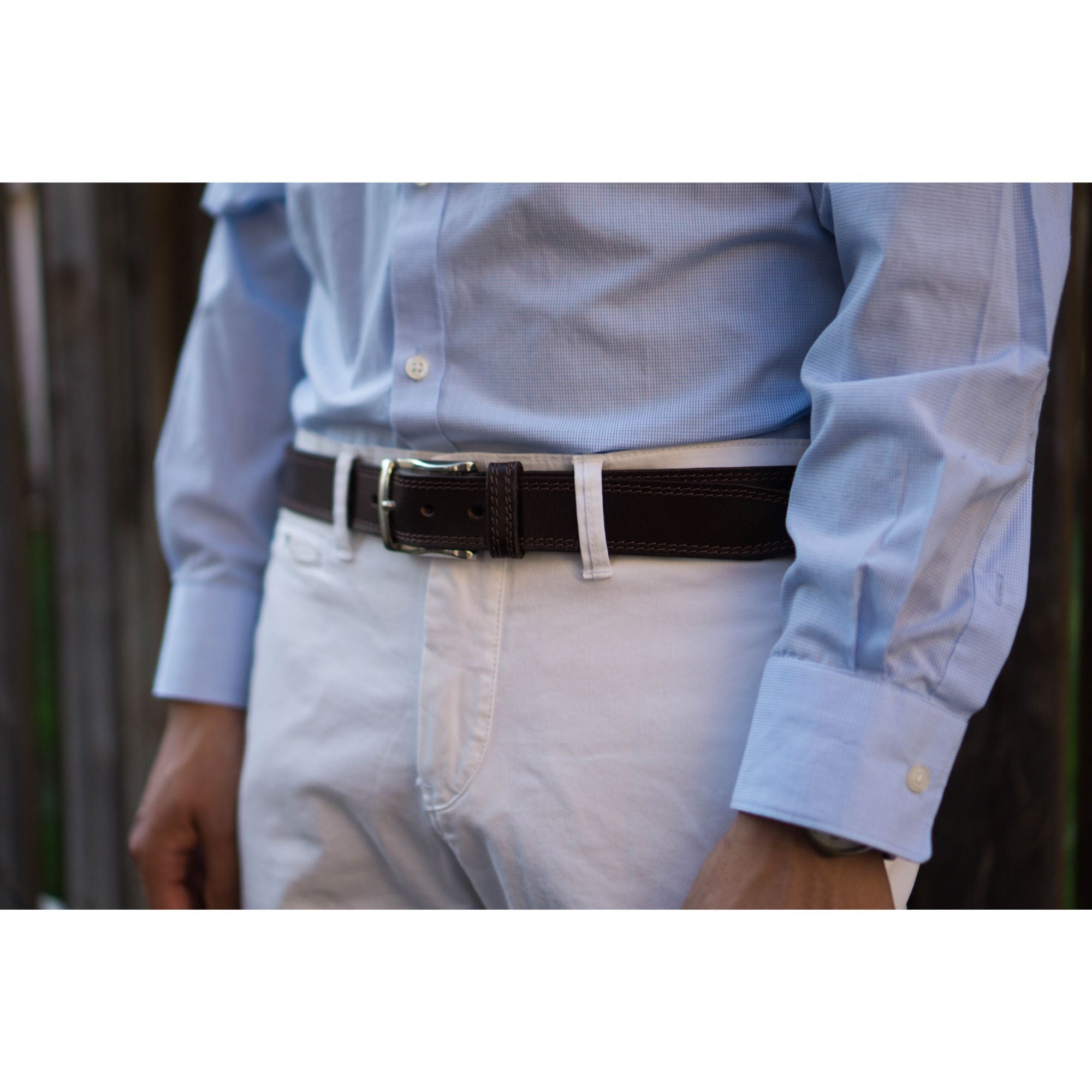 Ceinture Milestone - Ceinture noire habillée 100% cuir véritable  6