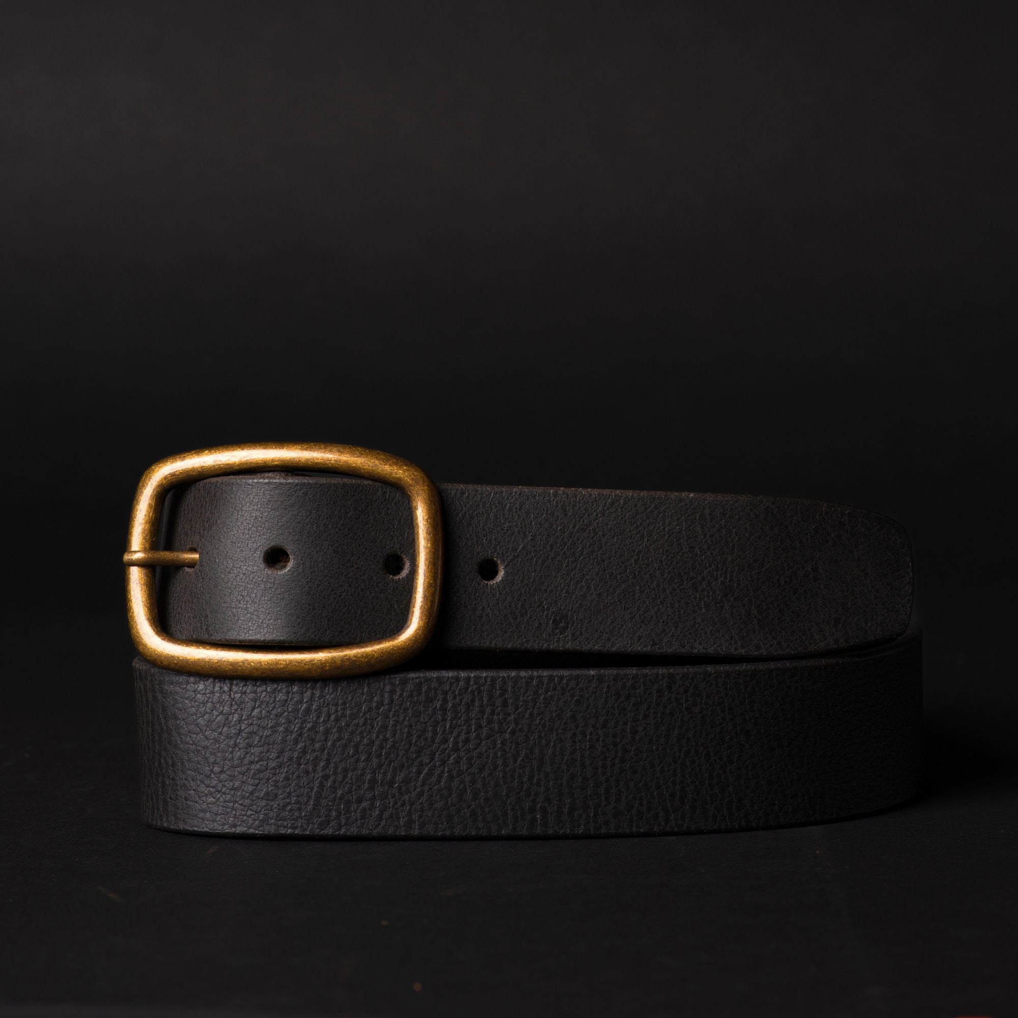Amara - Brown Leather Dress Belt with Gold Buckle - Made in Canada 3