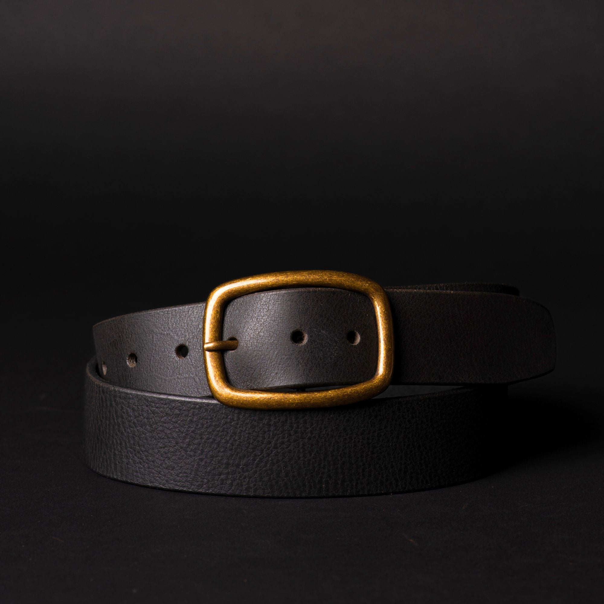 Amara - Brown Leather Dress Belt with Gold Buckle - Made in Canada 4