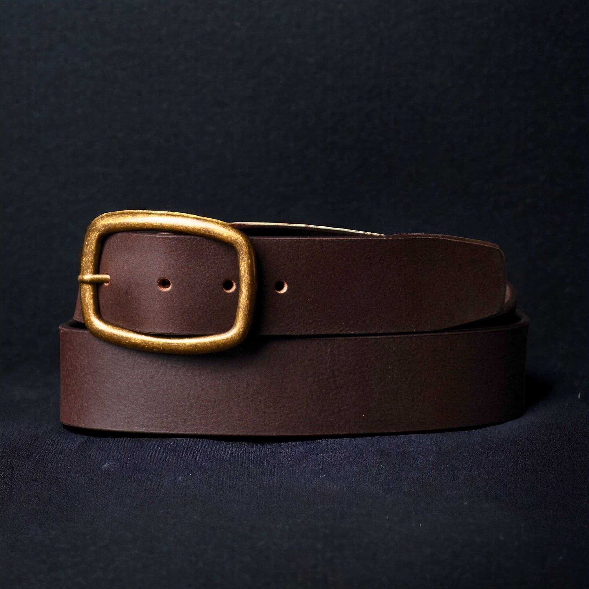 Amara - Black Leather Dress Belt with Gold Buckle - Made in Canada 4