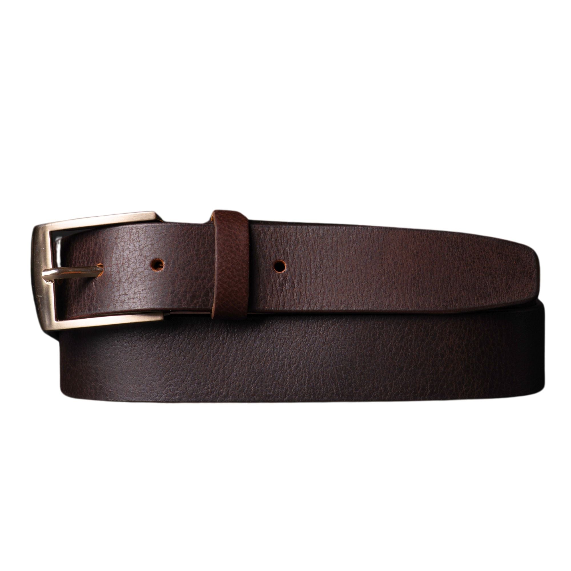 Ceinture Crest - Fine, marron, 100 % cuir pleine fleur 