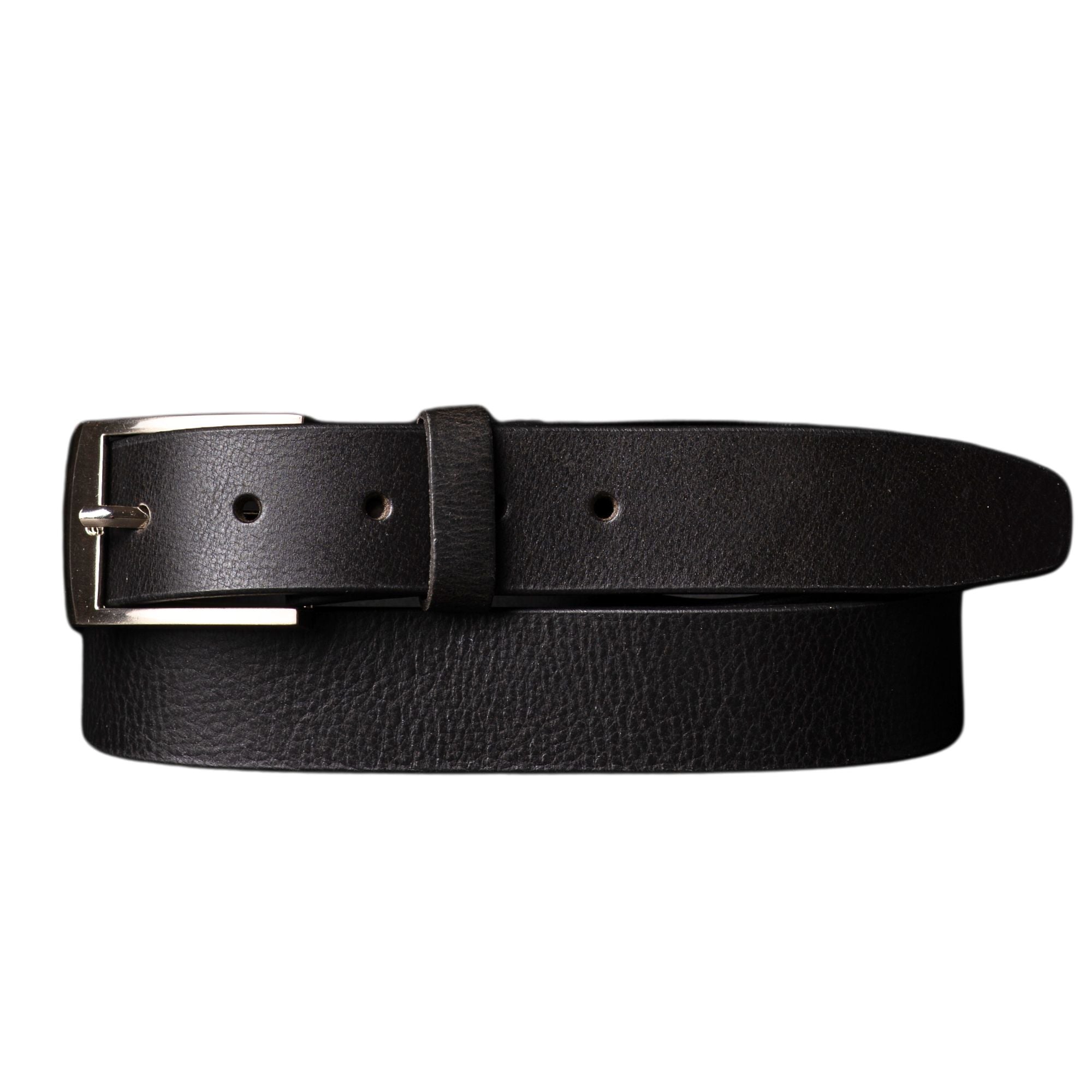 Ceinture Crest - Fine, noire, 100 % cuir pleine fleur  7