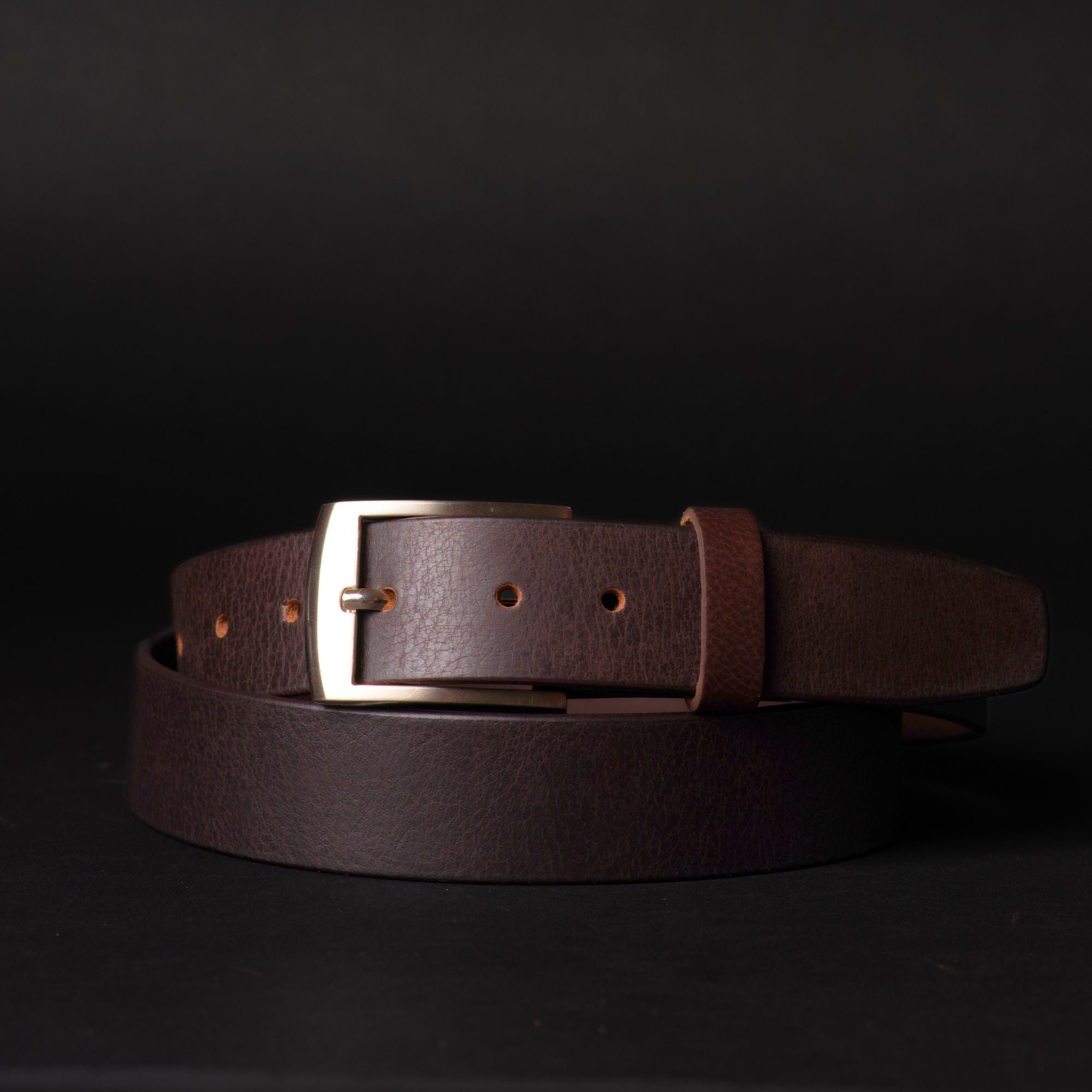 Ceinture Crest - Fine, marron, 100 % cuir pleine fleur 