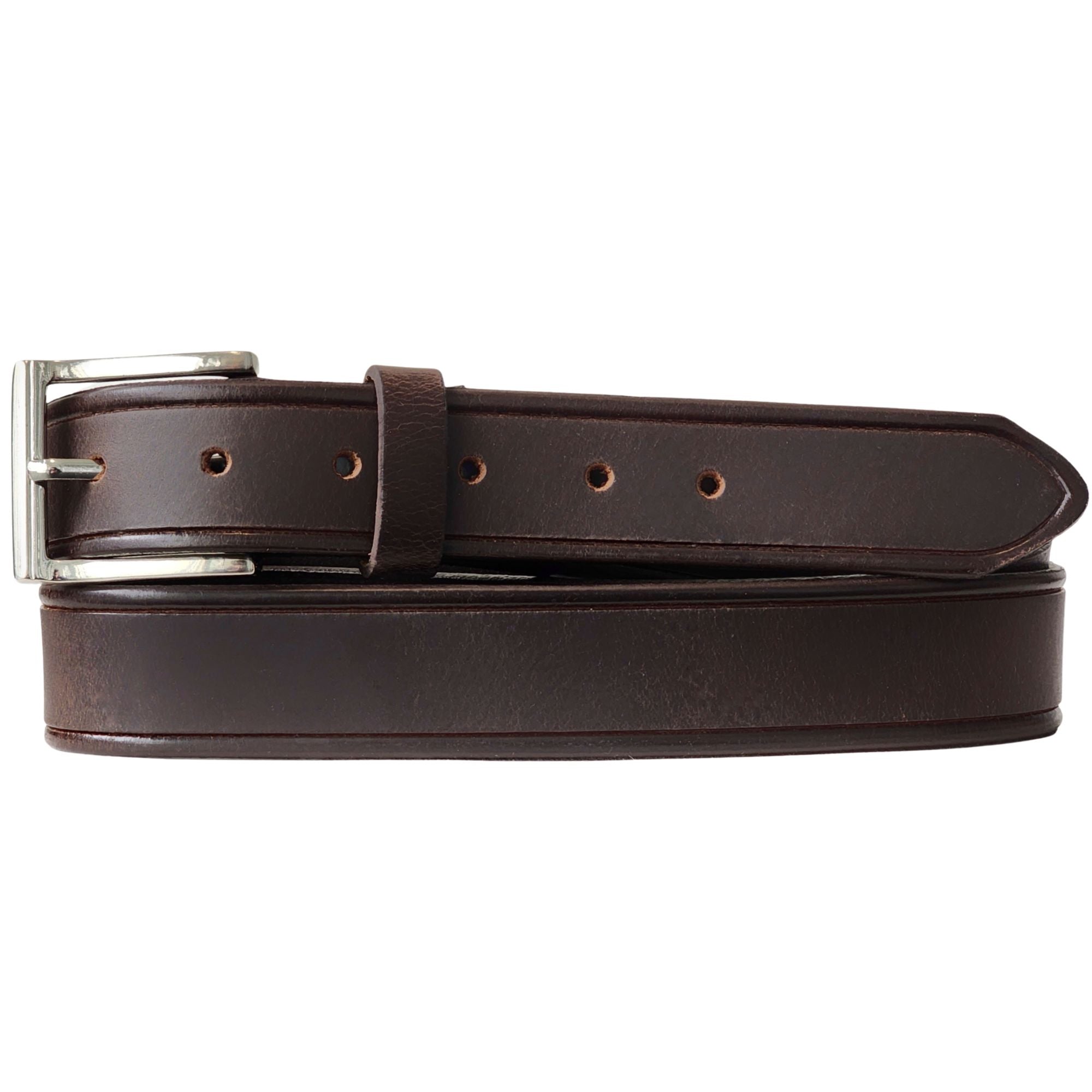 The Obelisk Belt - Black Edge Pipe Full-Grain Leather Belt 5
