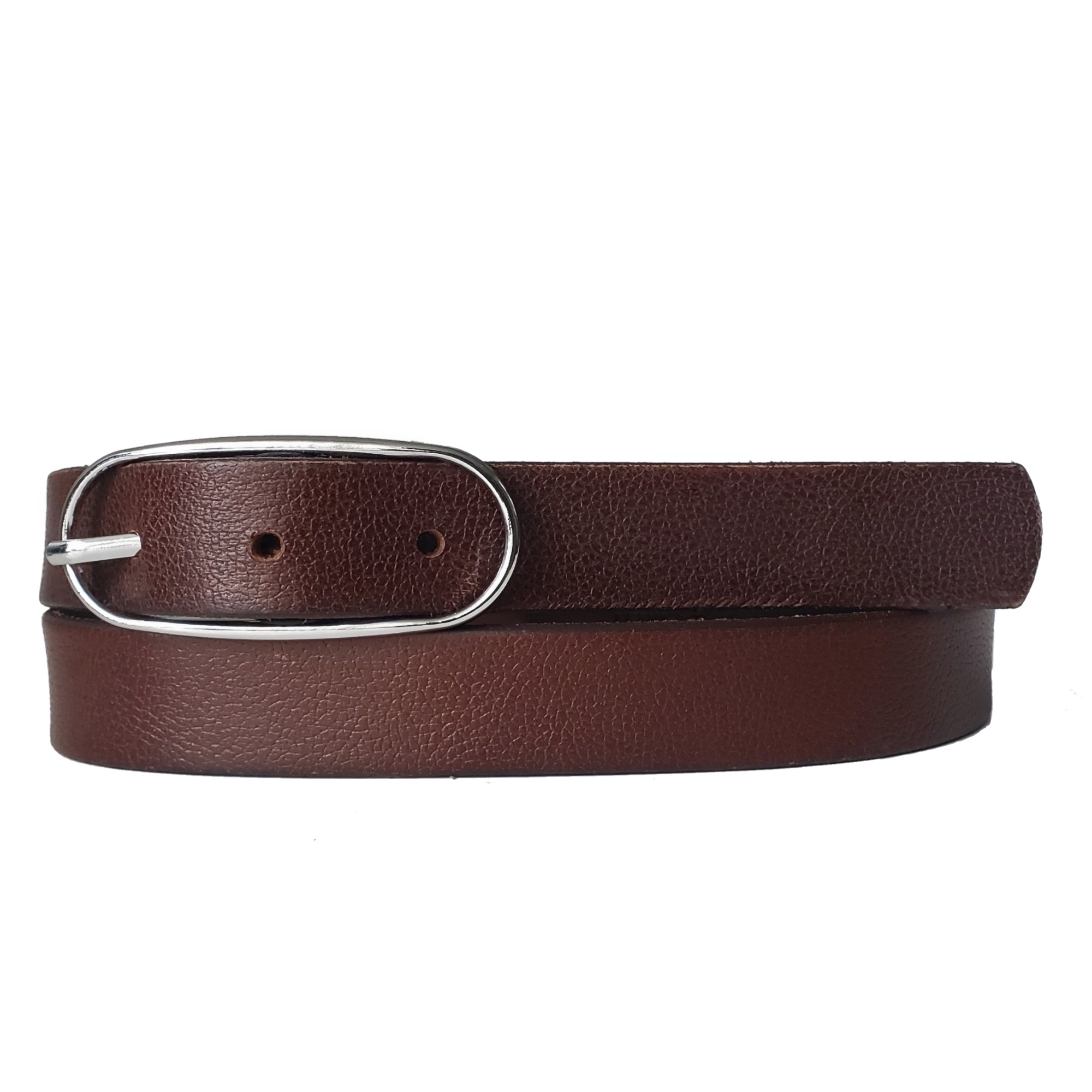 Aika - Black Leather Waist Belt with Oval Buckle - Made in Canada 5