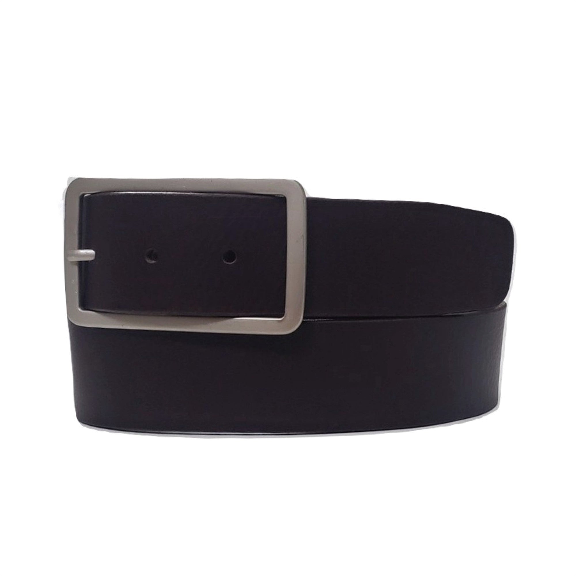 Ceinture Lucille en cuir noir avec boucle rectangulaire - Fabriquée au Canada  8
