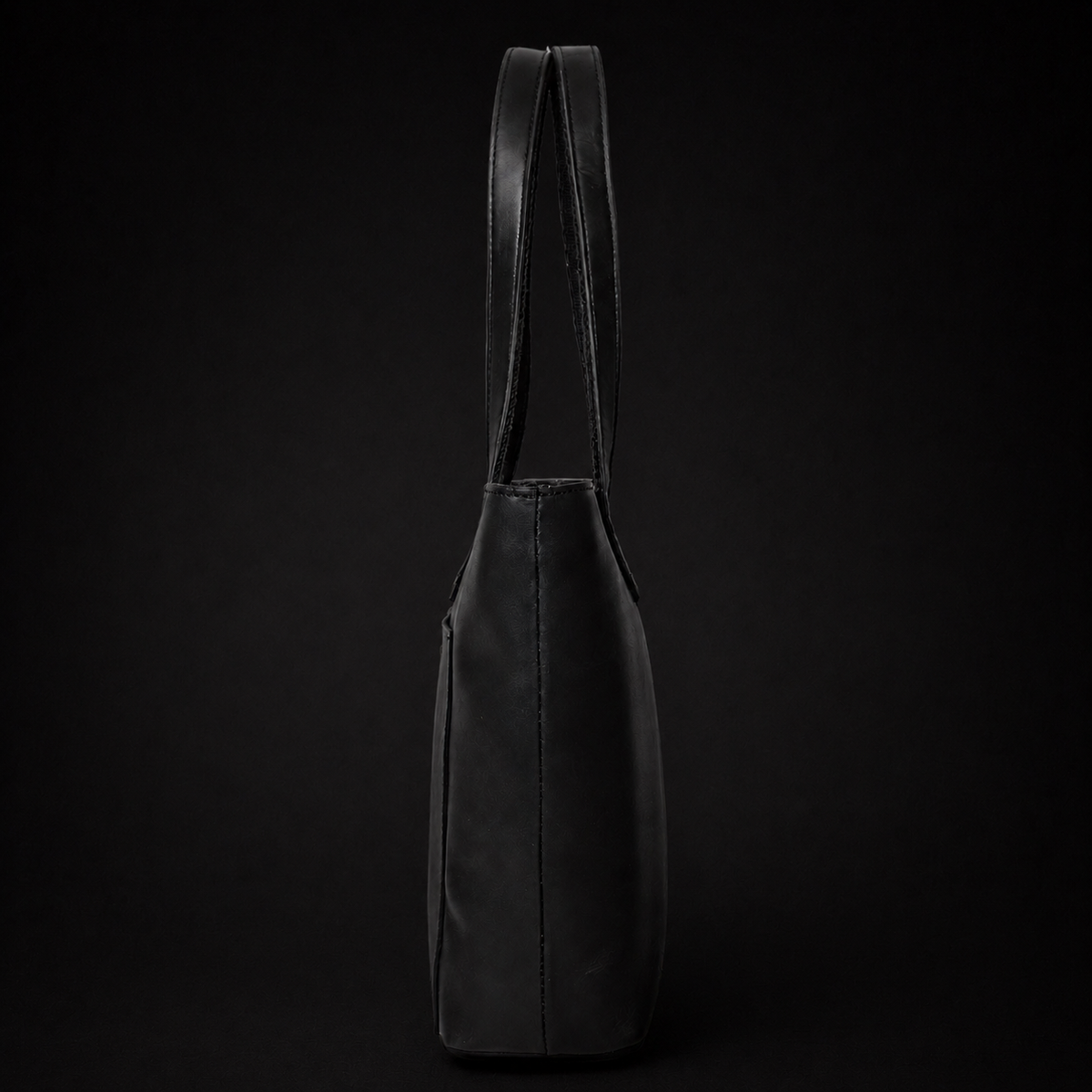 Classic Black Leather Tote Bag 4