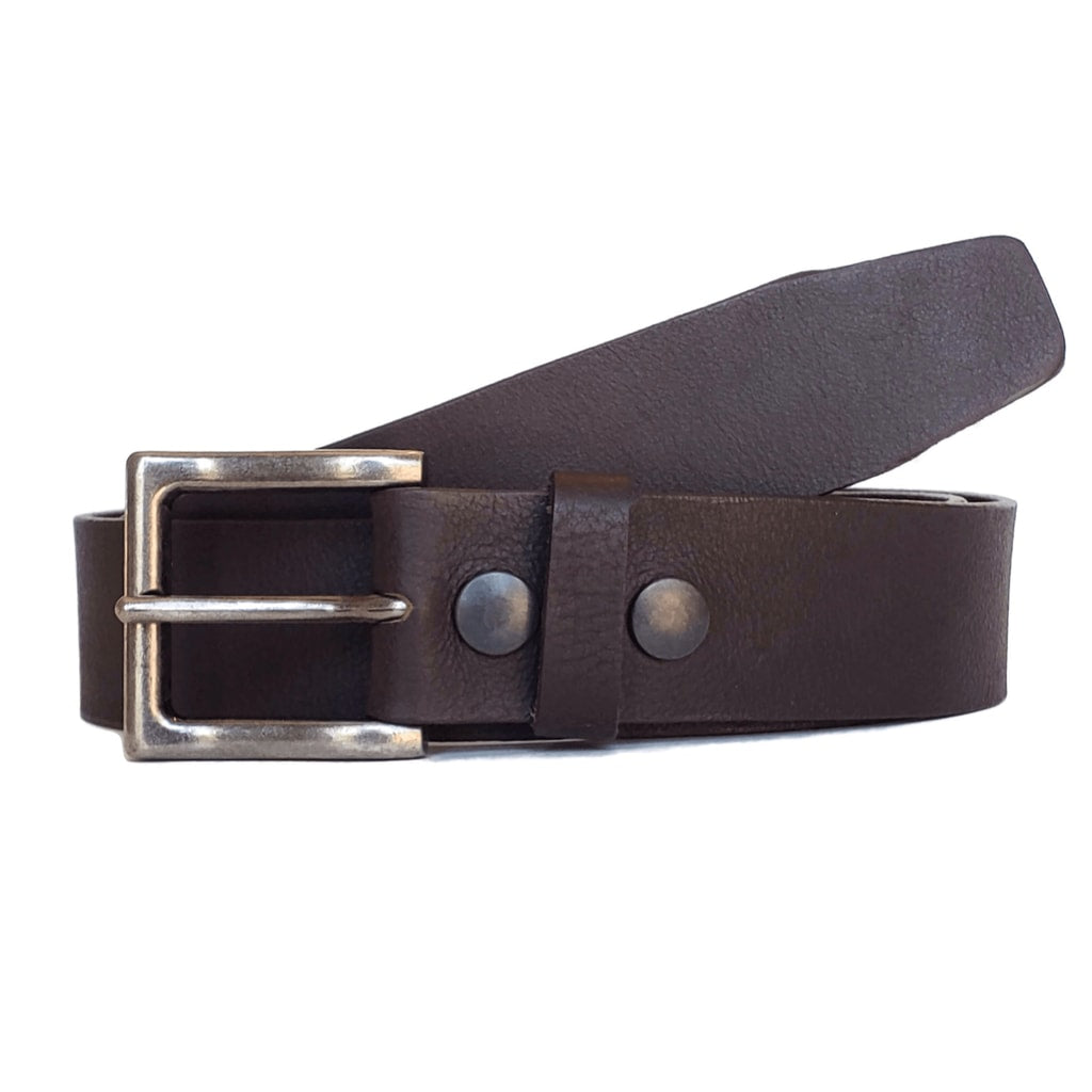 Ceinture Long Haul - Ceinture classique en cuir véritable couleur cognac  8