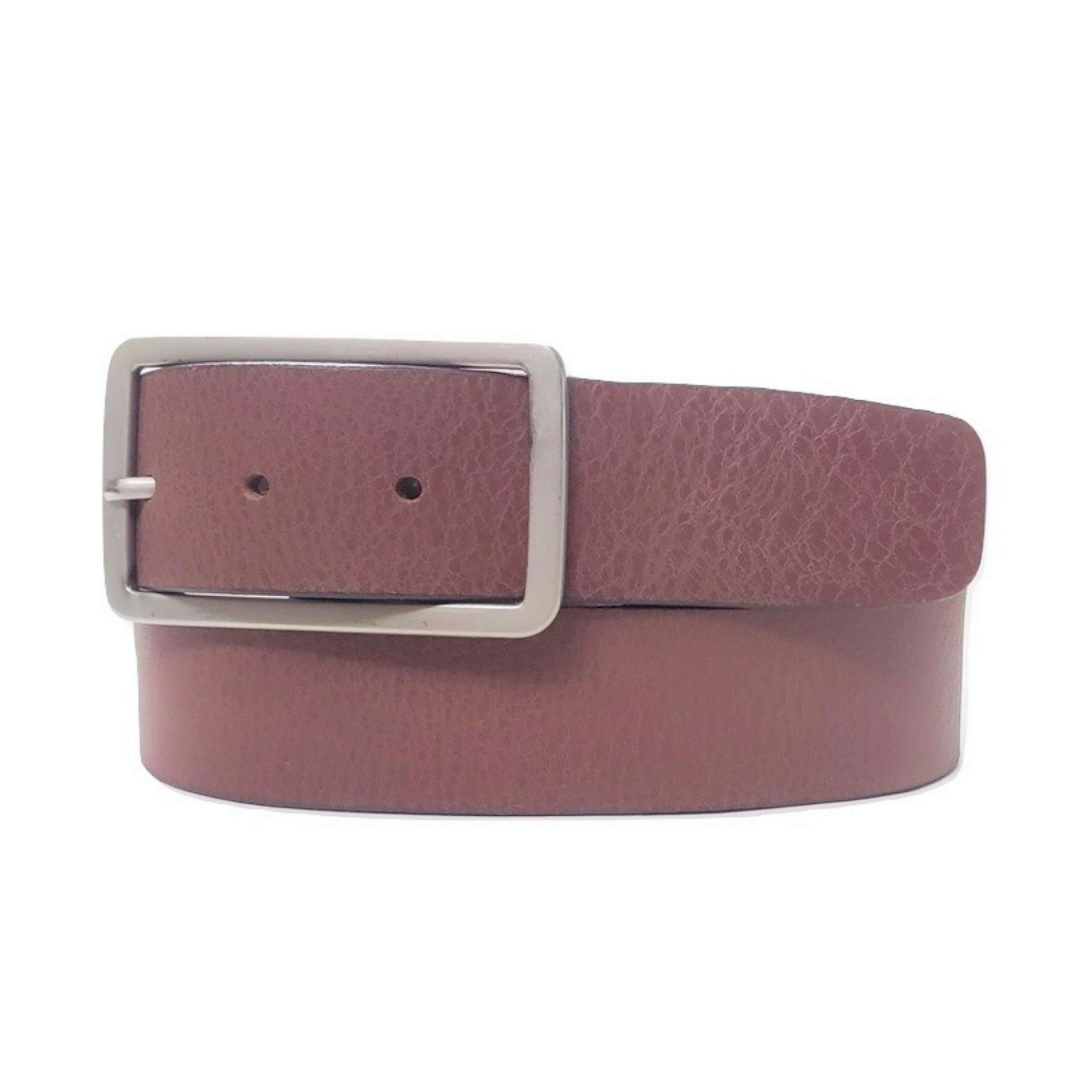 Ceinture habillée Lucille en cuir cognac avec boucle rectangulaire - Fabriquée au Canada  6