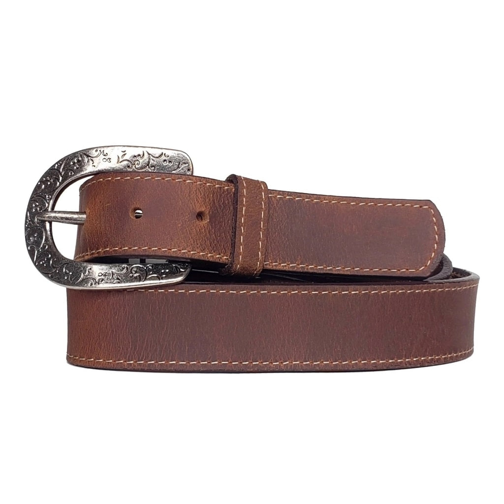 Ceinture Jolene - Western en cuir pleine fleur, fabriquée au Canada