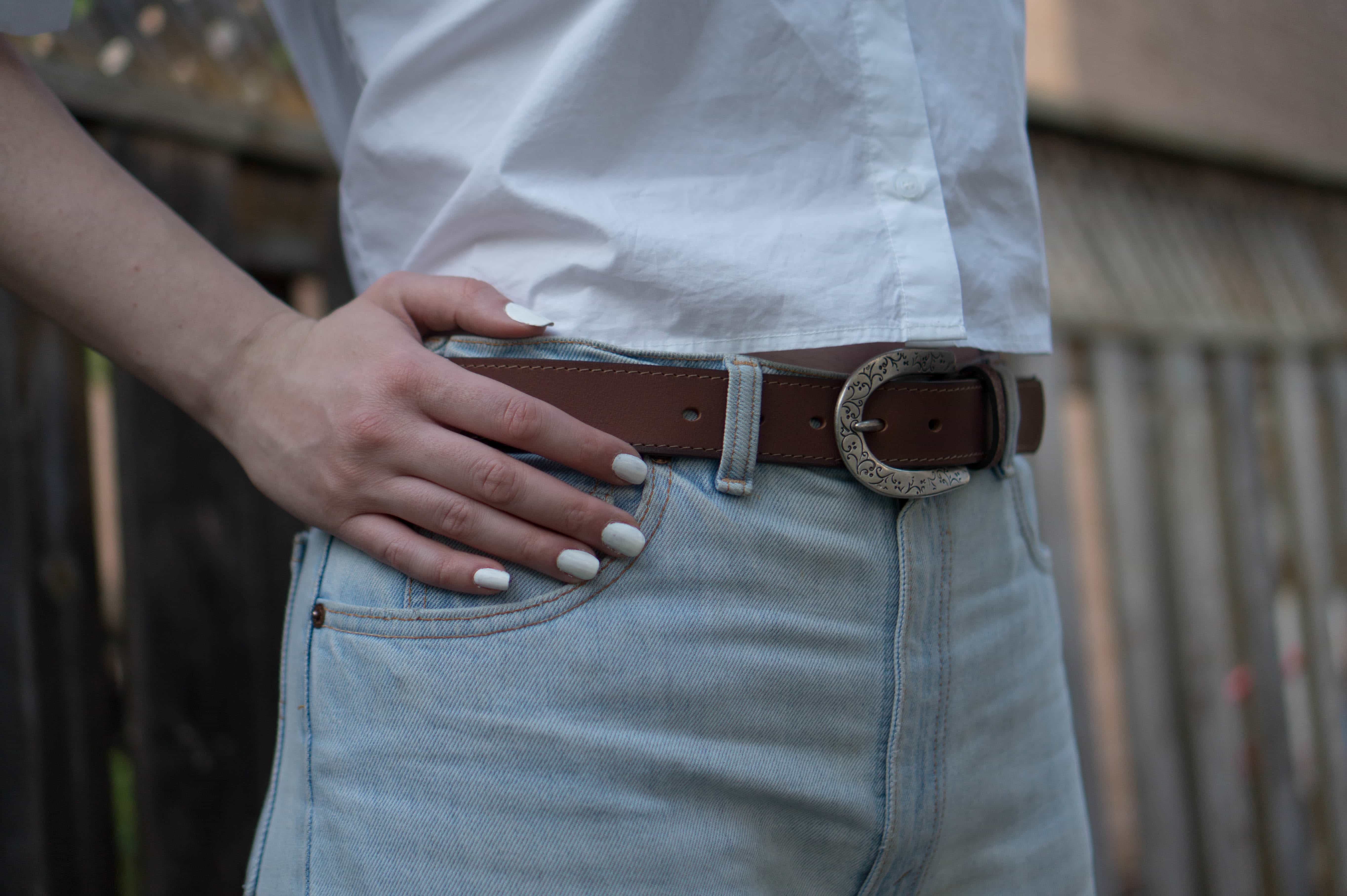 Ceinture Jolene - Western en cuir pleine fleur, fabriquée au Canada 5
