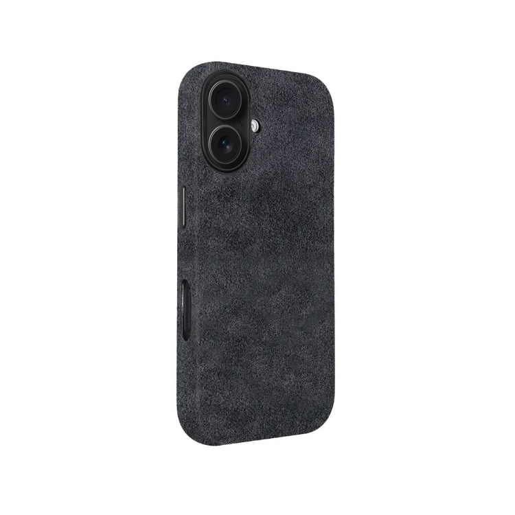 Grey Alcantara Case For iPhone 16 3