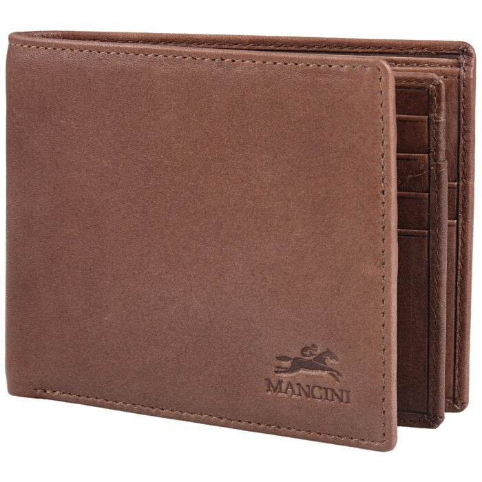 MANCINI Bellagio Center Wing RFID Wallet with Coin Pocket 12