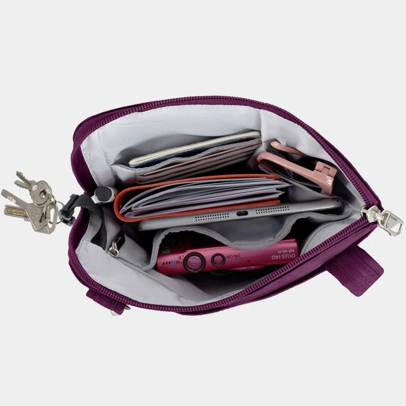 Travelon Anti-Theft Classic Slim Double Zip Crossbody 18