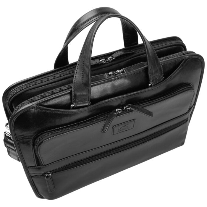 Mancini Pelle D’oro Triple Compartment 15.6” Laptop / Tablet Briefcase 22