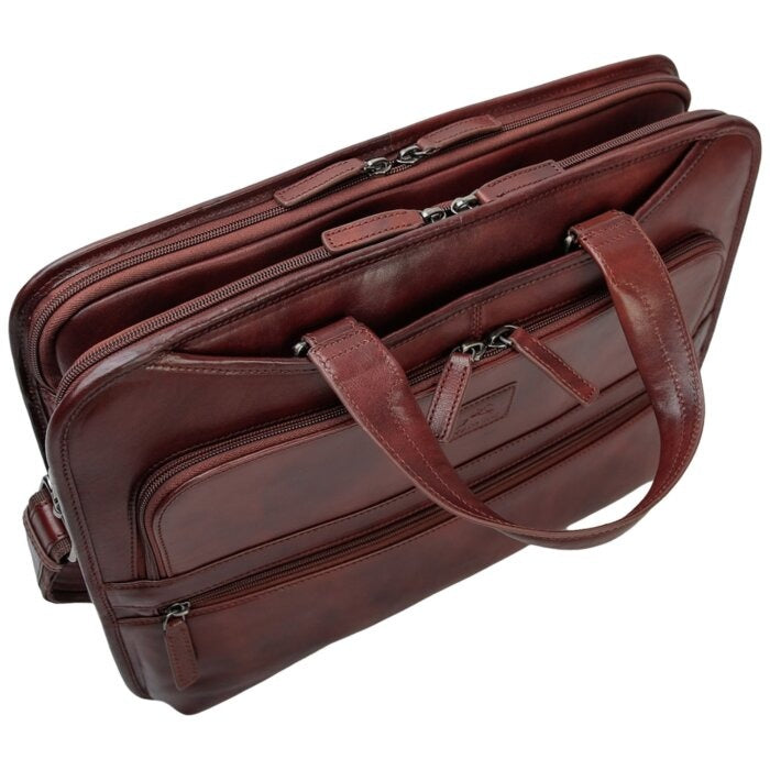 Mancini Pelle D’oro Triple Compartment 15.6” Laptop / Tablet Briefcase 13