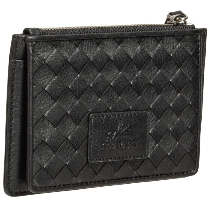 Mancini Basket Weave RFID Secure Card Case and Coin Pocket 16