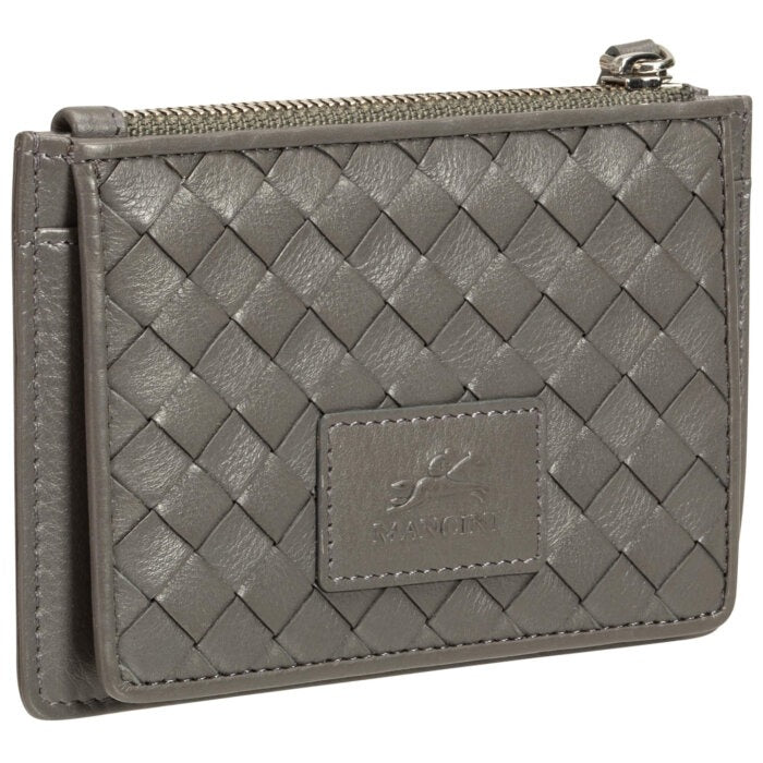 Mancini Basket Weave RFID Secure Card Case and Coin Pocket 13