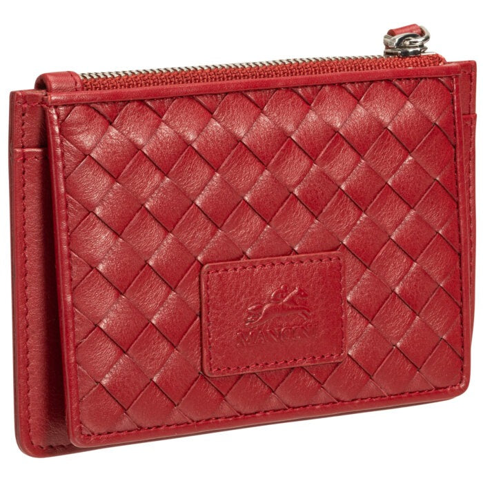 Mancini Basket Weave RFID Secure Card Case and Coin Pocket 5