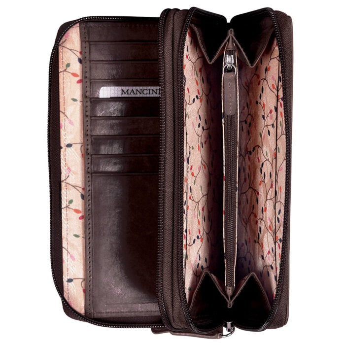 Mancini Casablanca Ladies’ RFID Secure Double Zipper Wallet 11