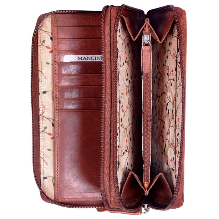 Mancini Casablanca Ladies’ RFID Secure Double Zipper Wallet 5