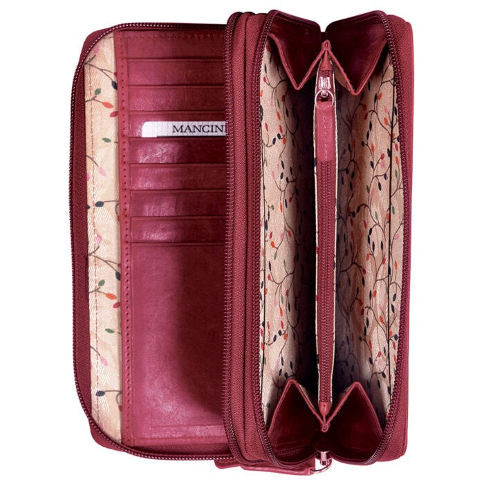 Mancini Casablanca Ladies’ RFID Secure Double Zipper Wallet 8