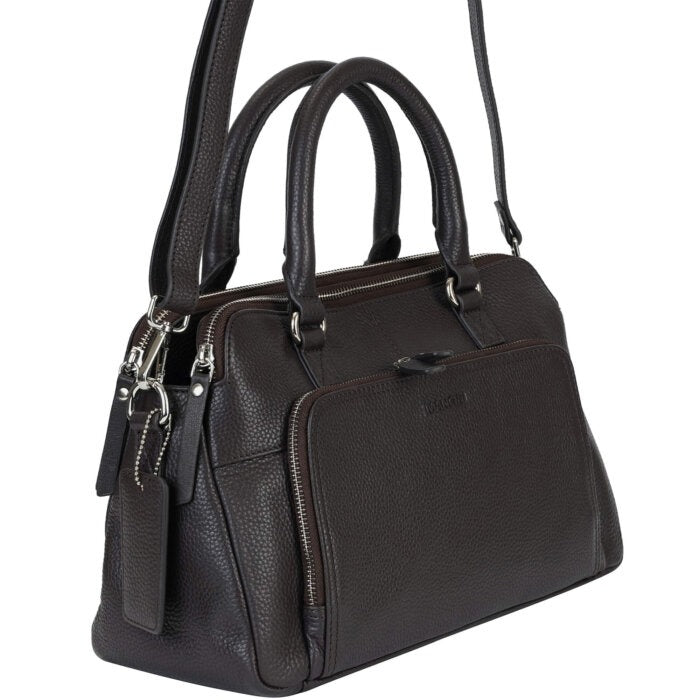 Mancini Pebbled Jennifer Satchel Bag 38